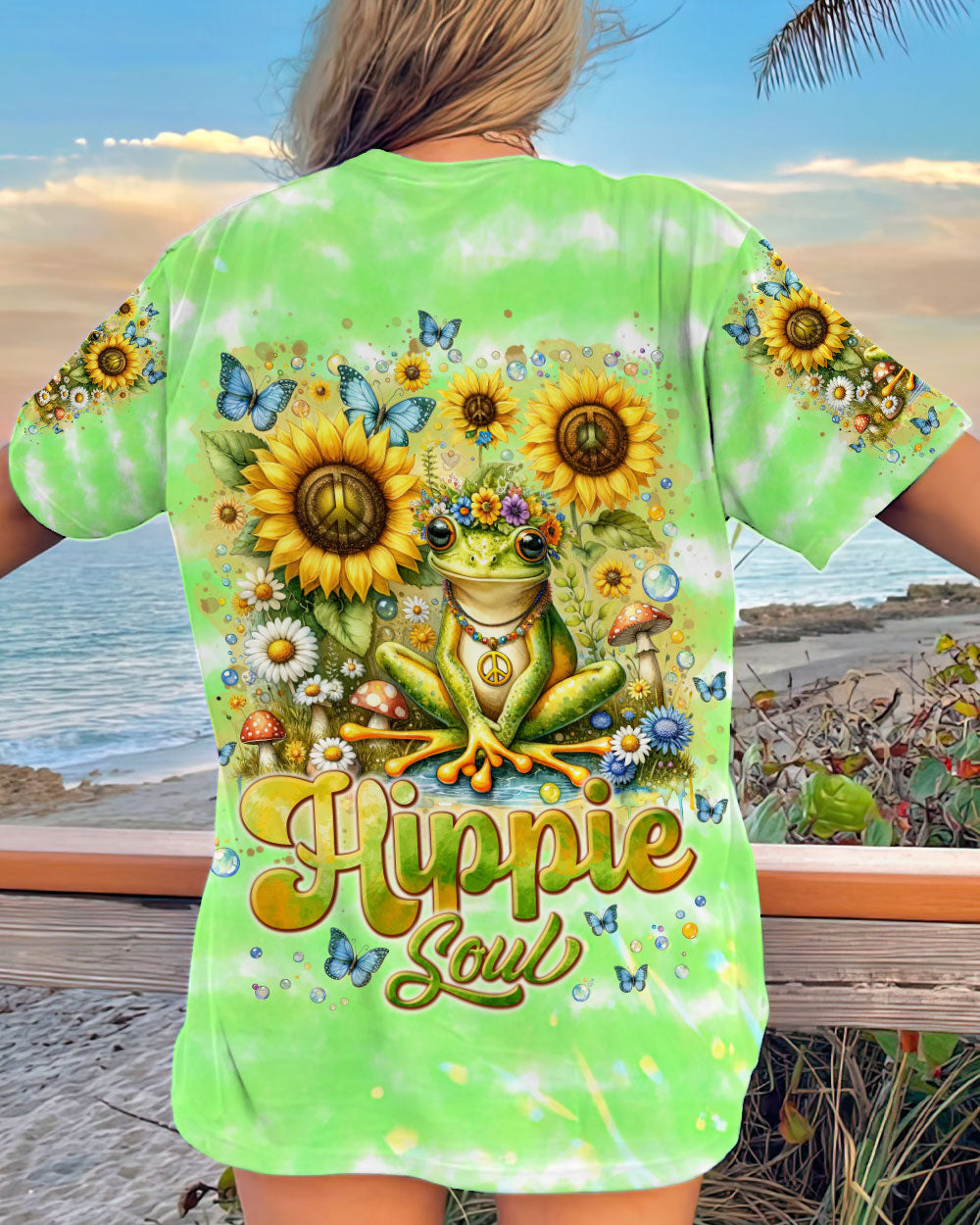HIPPIE SOUL FROG SUNFLOWER ALL OVER PRINT - TLNT2401242