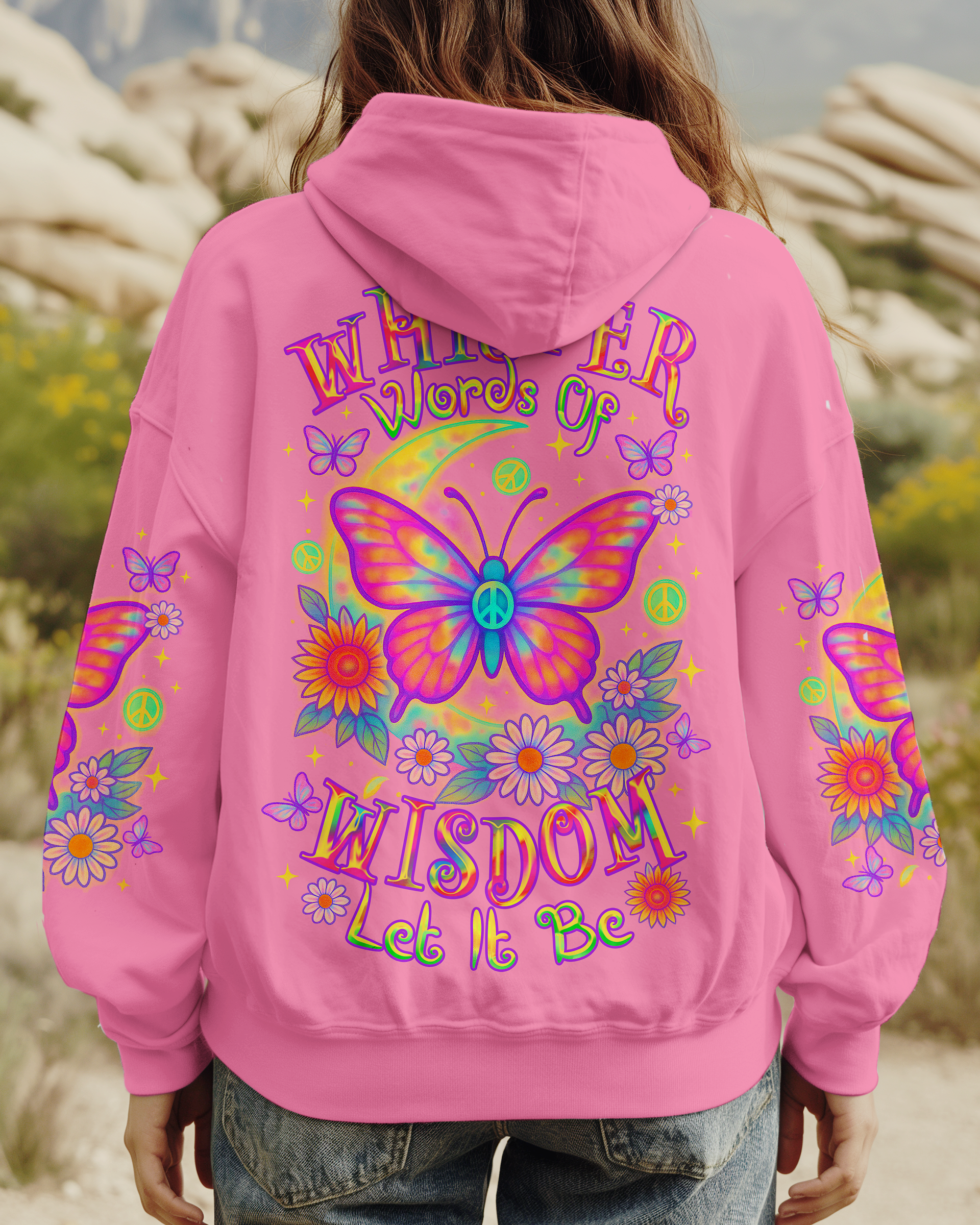 WHISPER WORDS OF WISDOM LET IT BE BUTTERFLY ALL OVER PRINT  - TLTR1906254