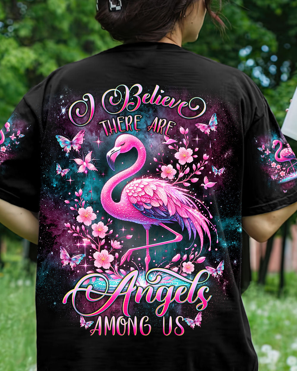 I BELIEVE THERE ARE ANGELS AMONG US FLAMINGO ALL OVER PRINT - TLNT1607242