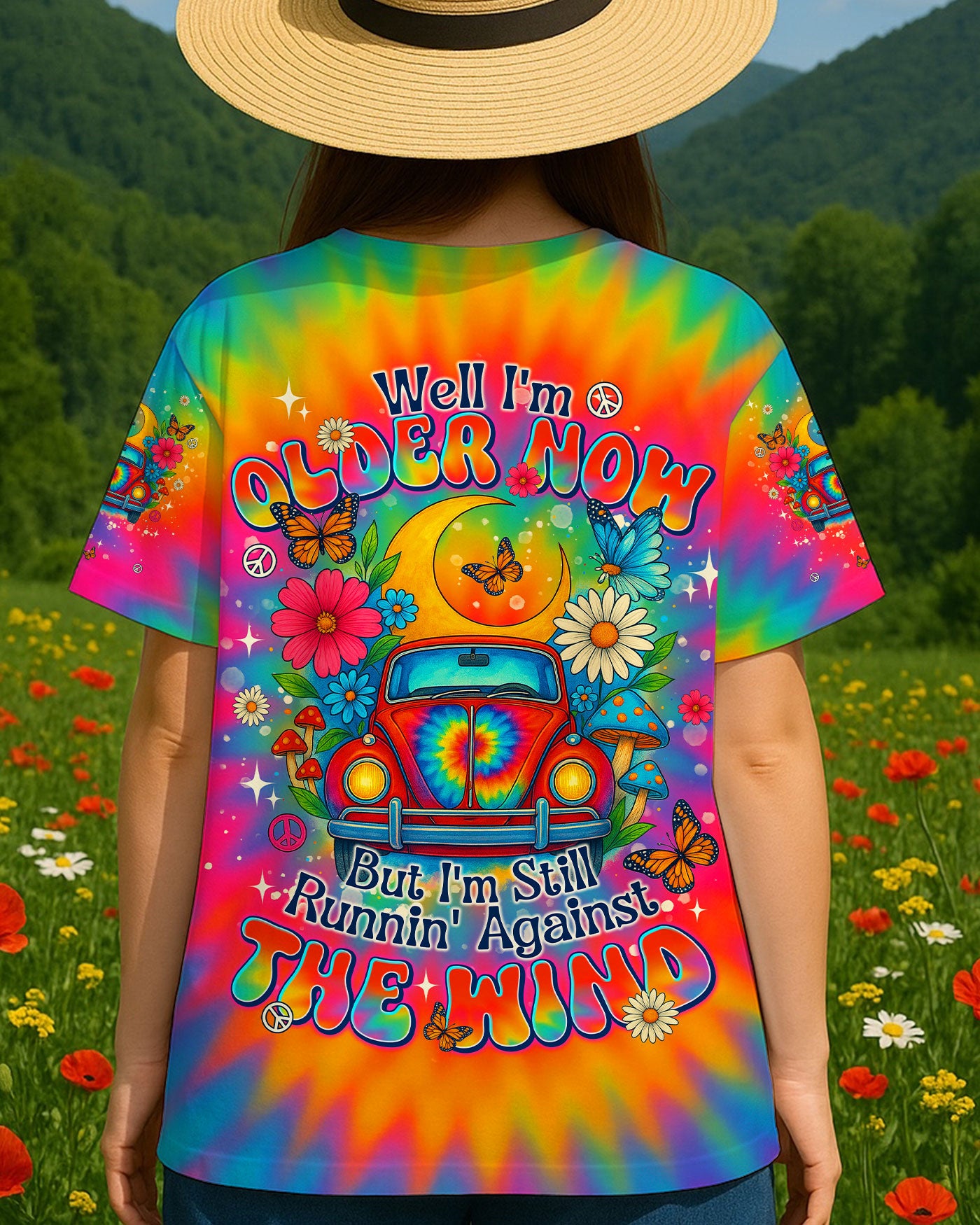 RUNNING AGAINST THE WIND TIE DYE CAR ALL OVER PRINT - TLNT2606253