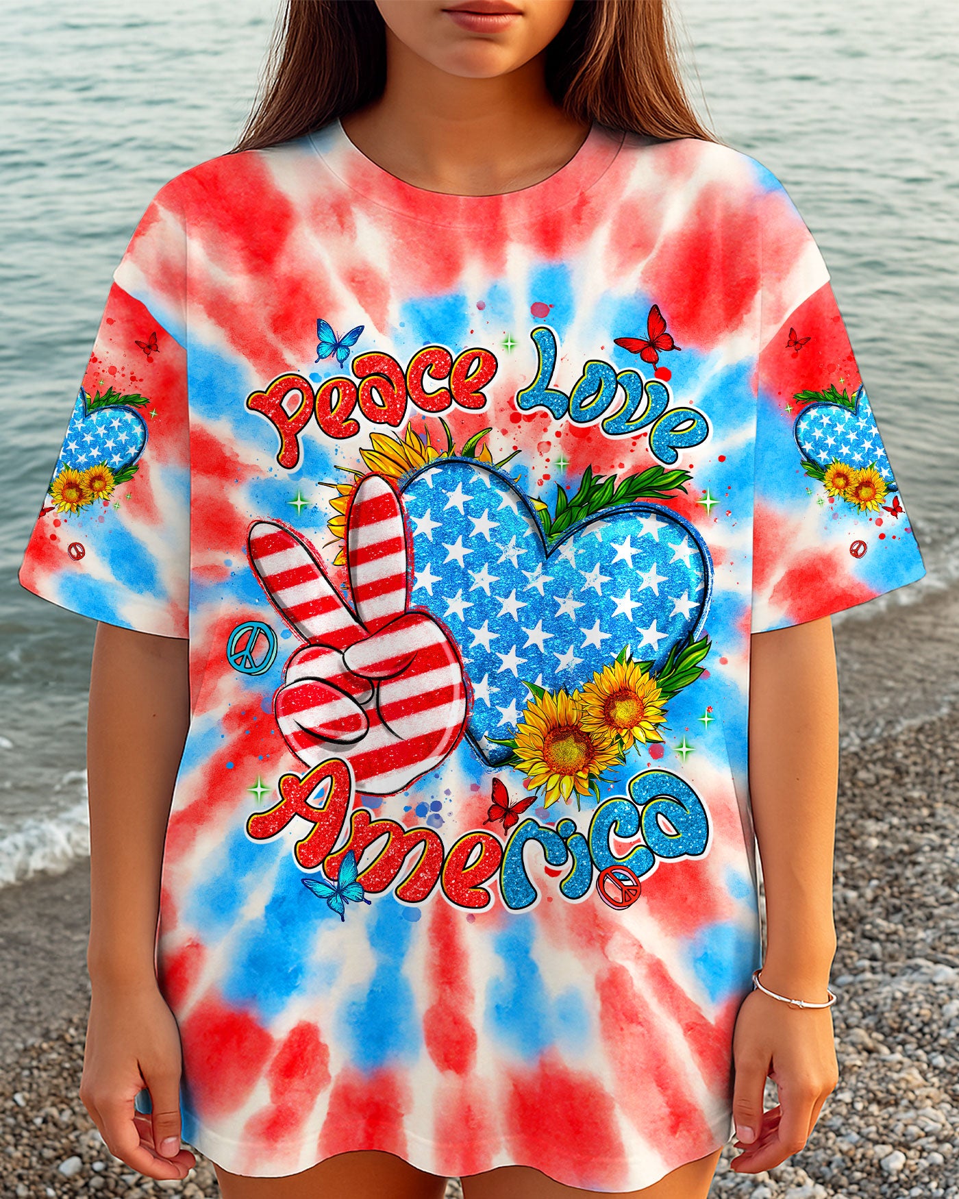PEACE LOVE AMERICA ALL OVER PRINT - TLNT1504253