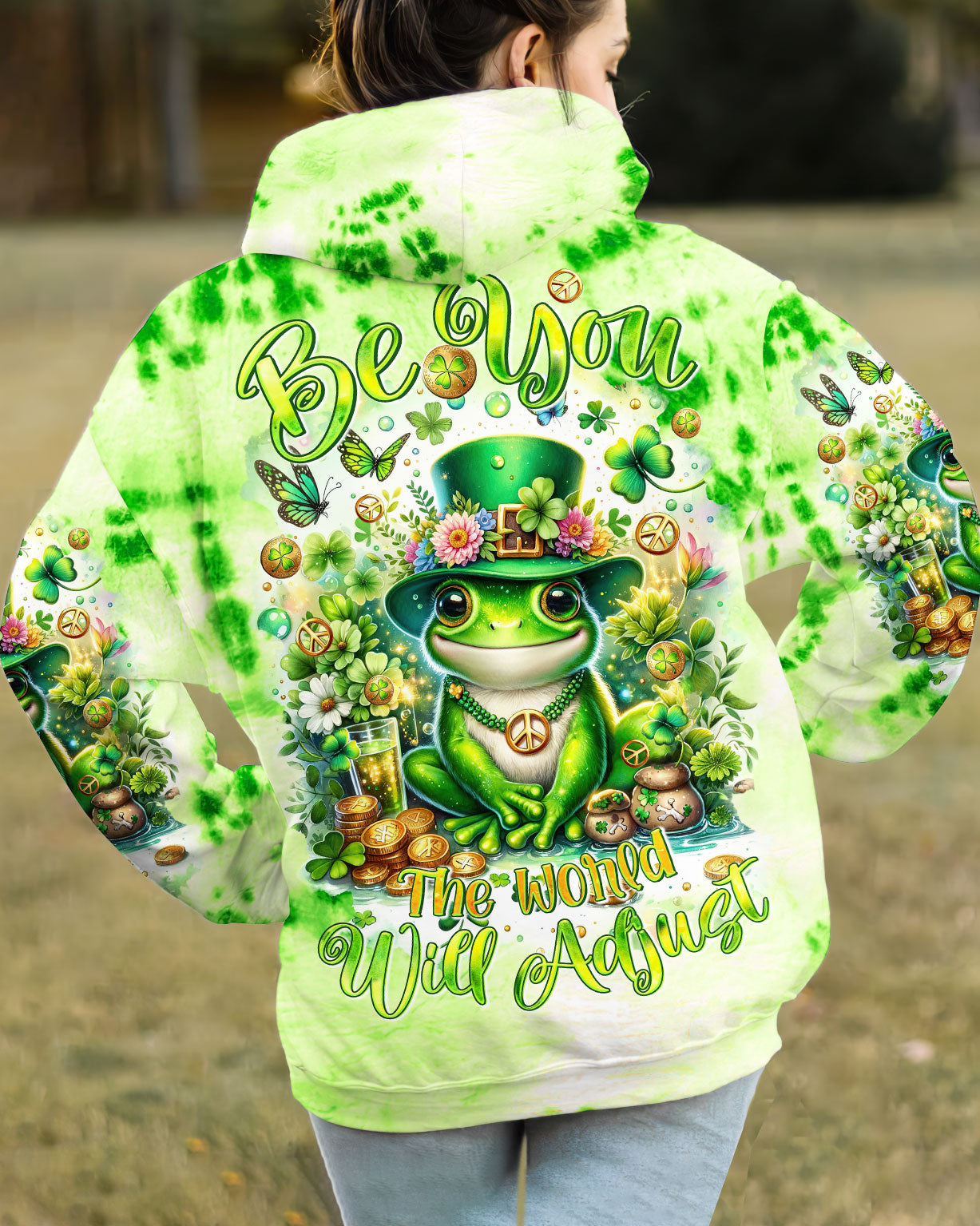 BE YOU THE WORLD WILL ADJUST FROG PATRICK'S DAY ALL OVER PRINT - TLTR0601232