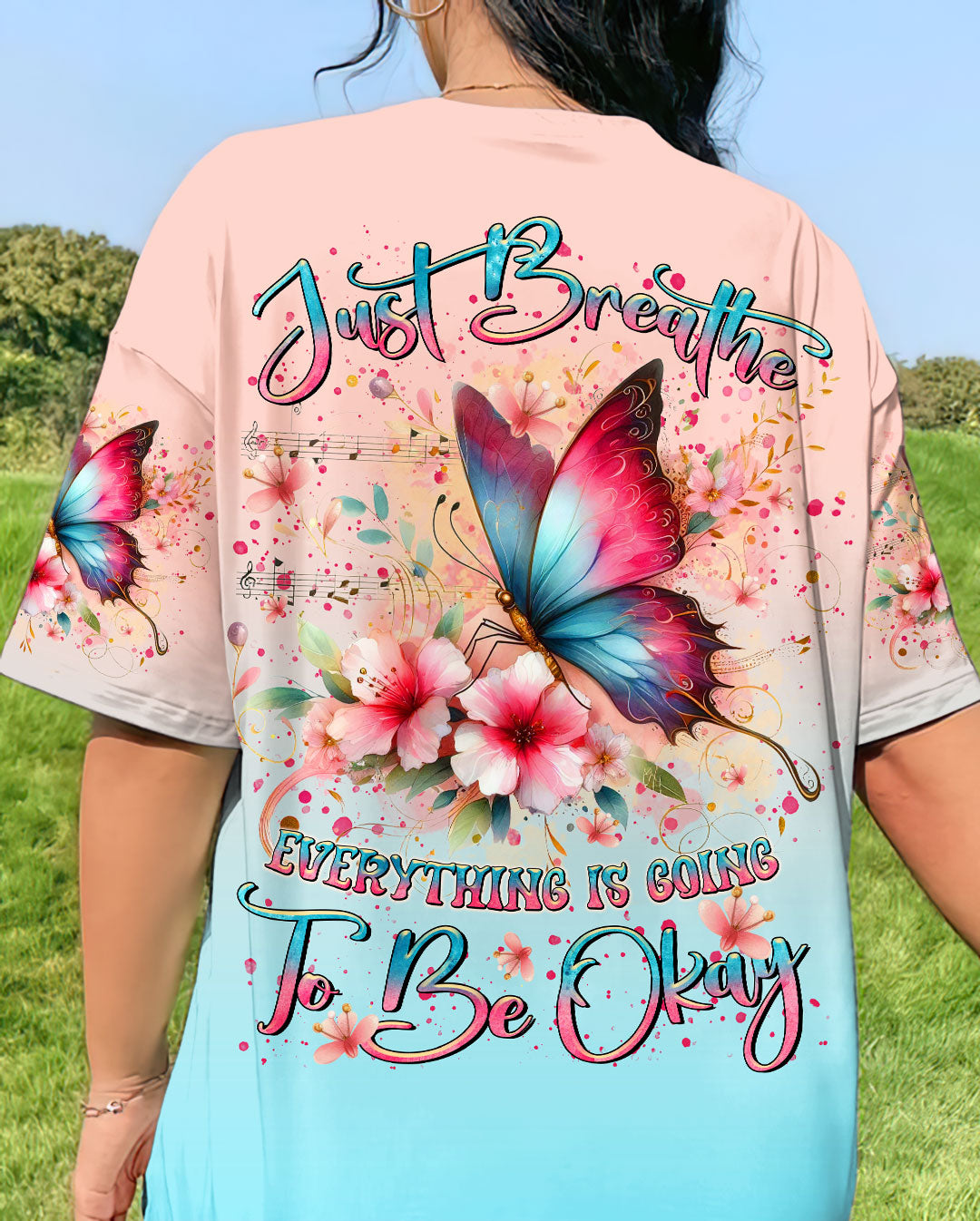 JUST BREATHE BUTTERFLY ALL OVER PRINT - TLTR2307242