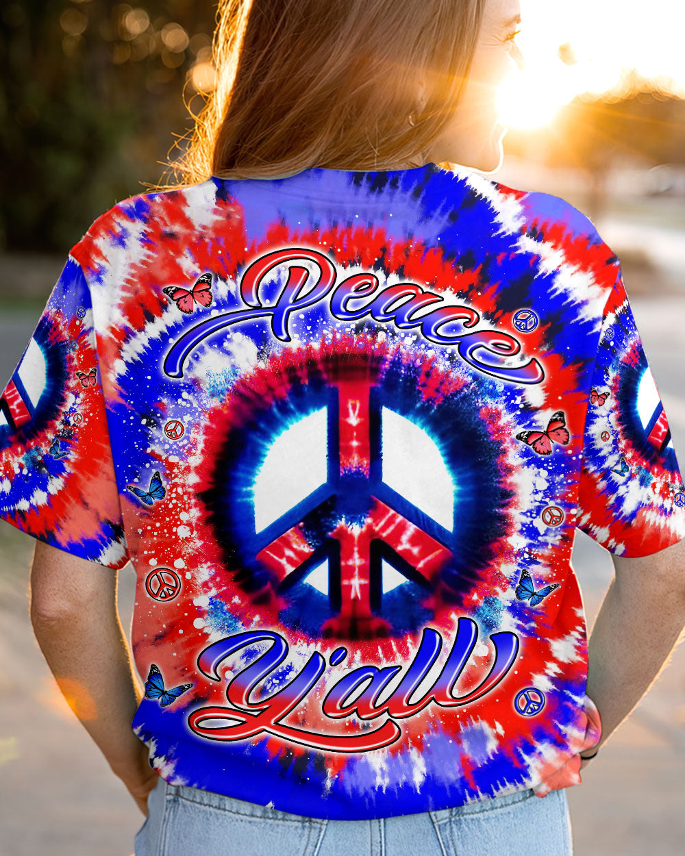 PEACE Y'ALL AMERICA TIE DYE ALL OVER PRINT - YHLN1106243