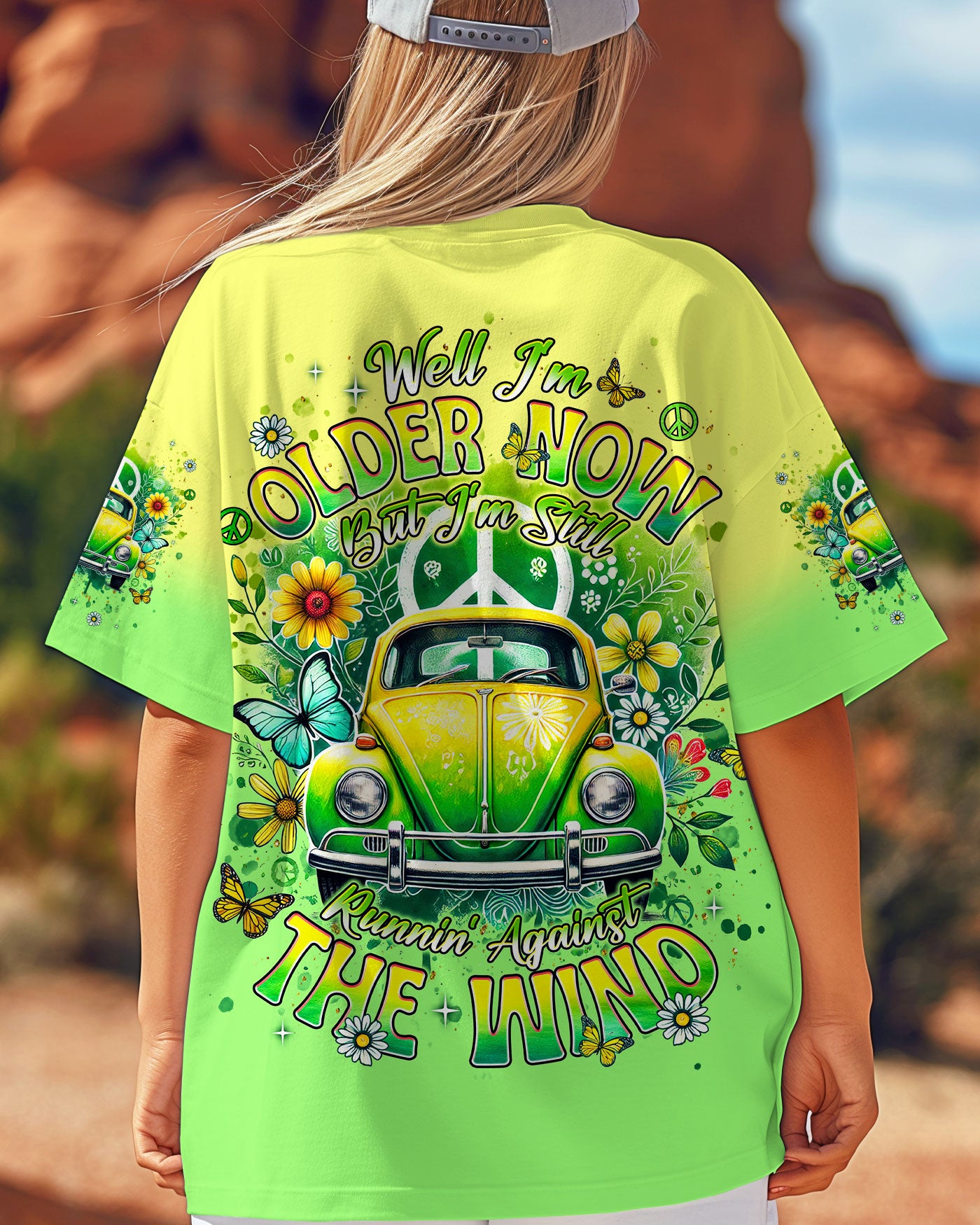 RUNNING AGAINST THE WIND CAR FLOWER ALL OVER PRINT  - TLNT0904255