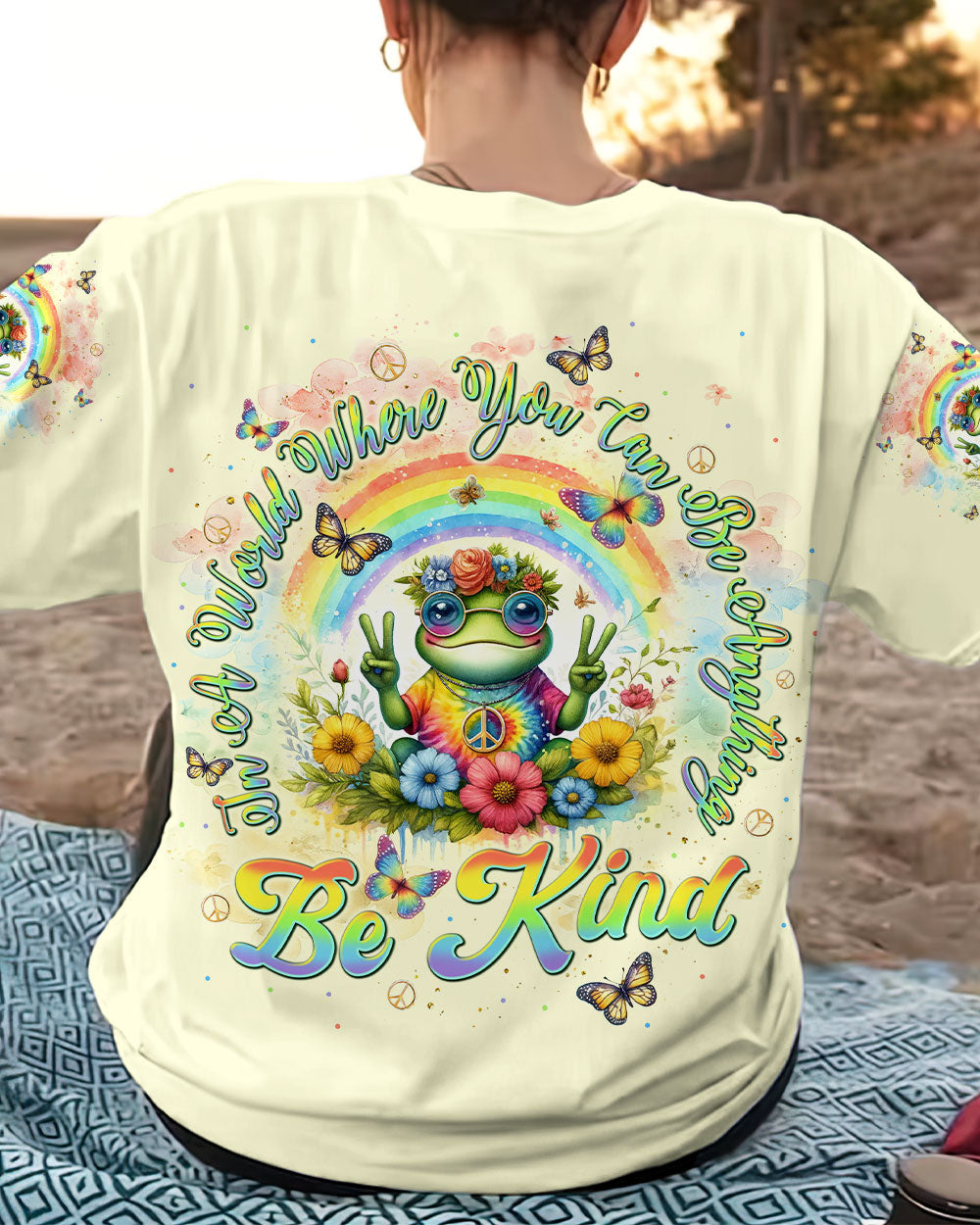 BE KIND FROG RAINBOW ALL OVER PRINT - TLNT2405243