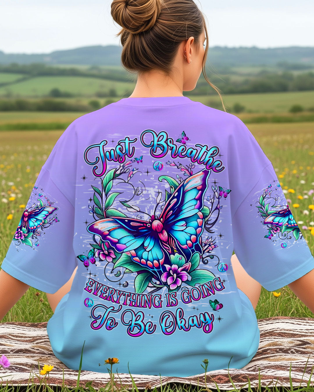 JUST BREATHE BUTTERFLY ALL OVER PRINT - YHHN2811253
