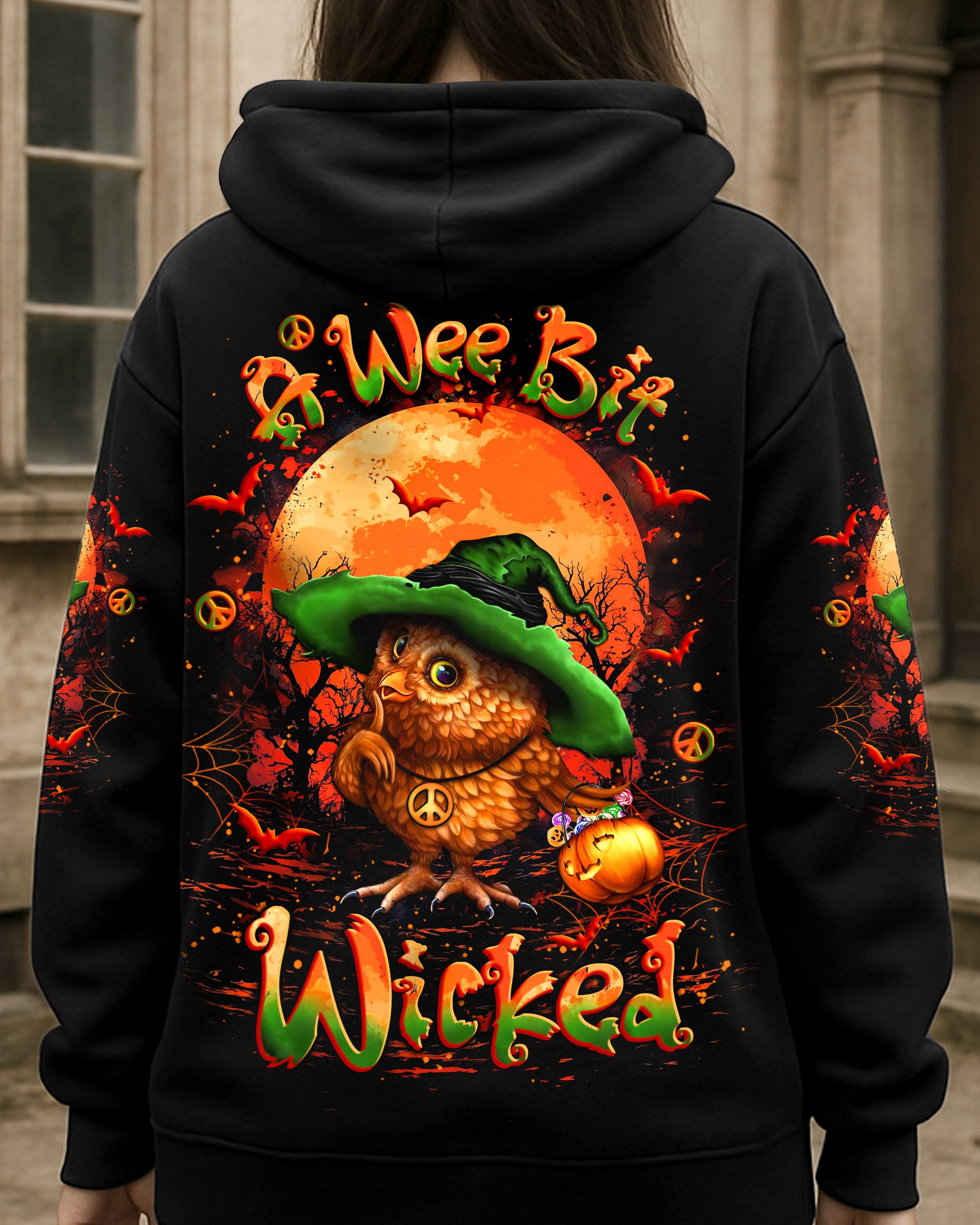 A WEE BIT WICKED HALLOWEEN OWL ALL OVER PRINT - YHLT1809252
