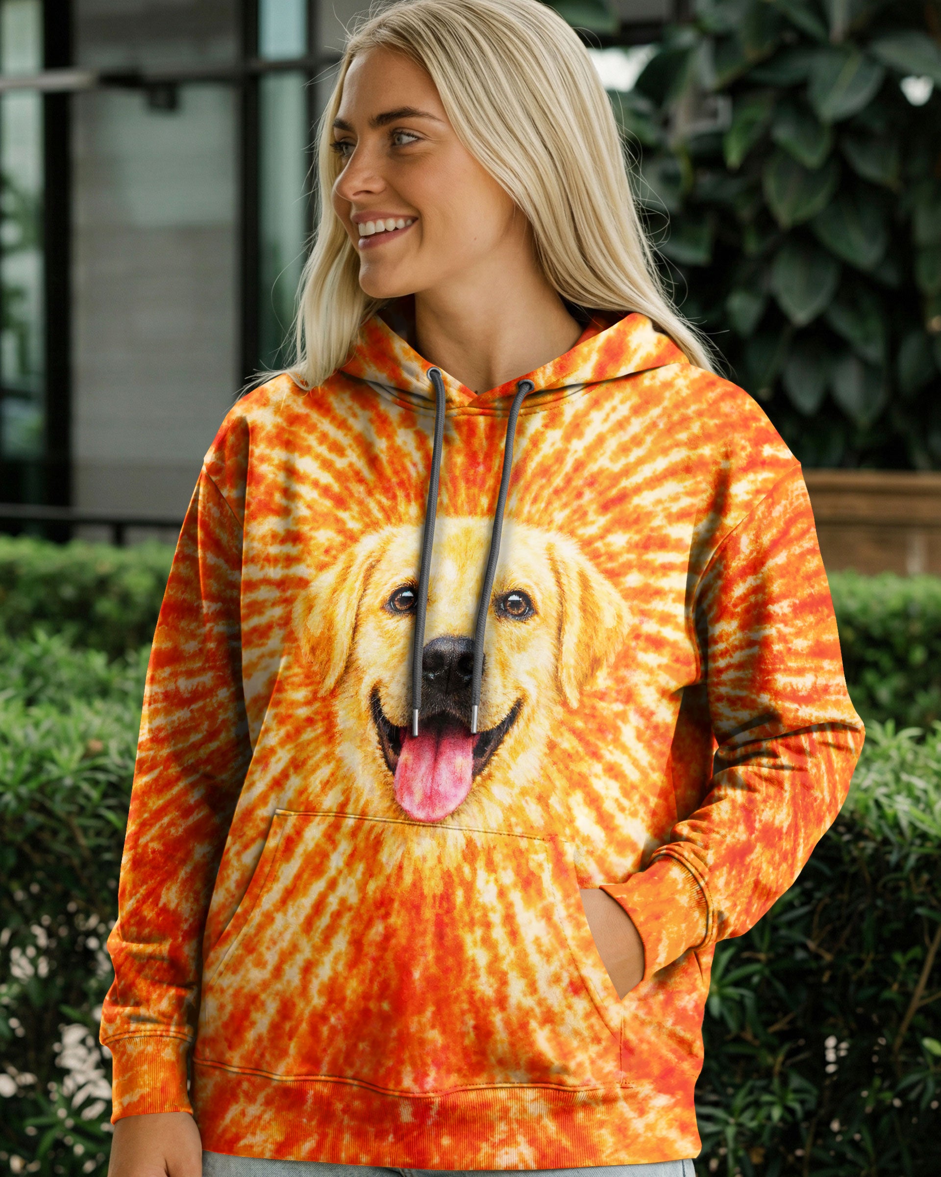 LABRADOR RETRIEVER  DOG ORANGE SWIRL ALL OVER PRINT   - TLNT0703261