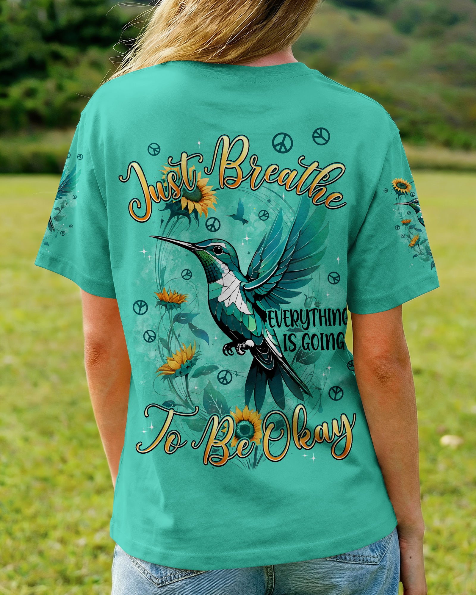 JUST BREATHE HUMMINGBIRD ALL OVER PRINT - TYPQ2702262