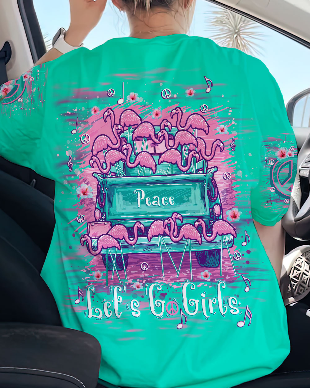 LET'S GO GIRLS FLAMINGO ALL OVER PRINT - TLNT1405243