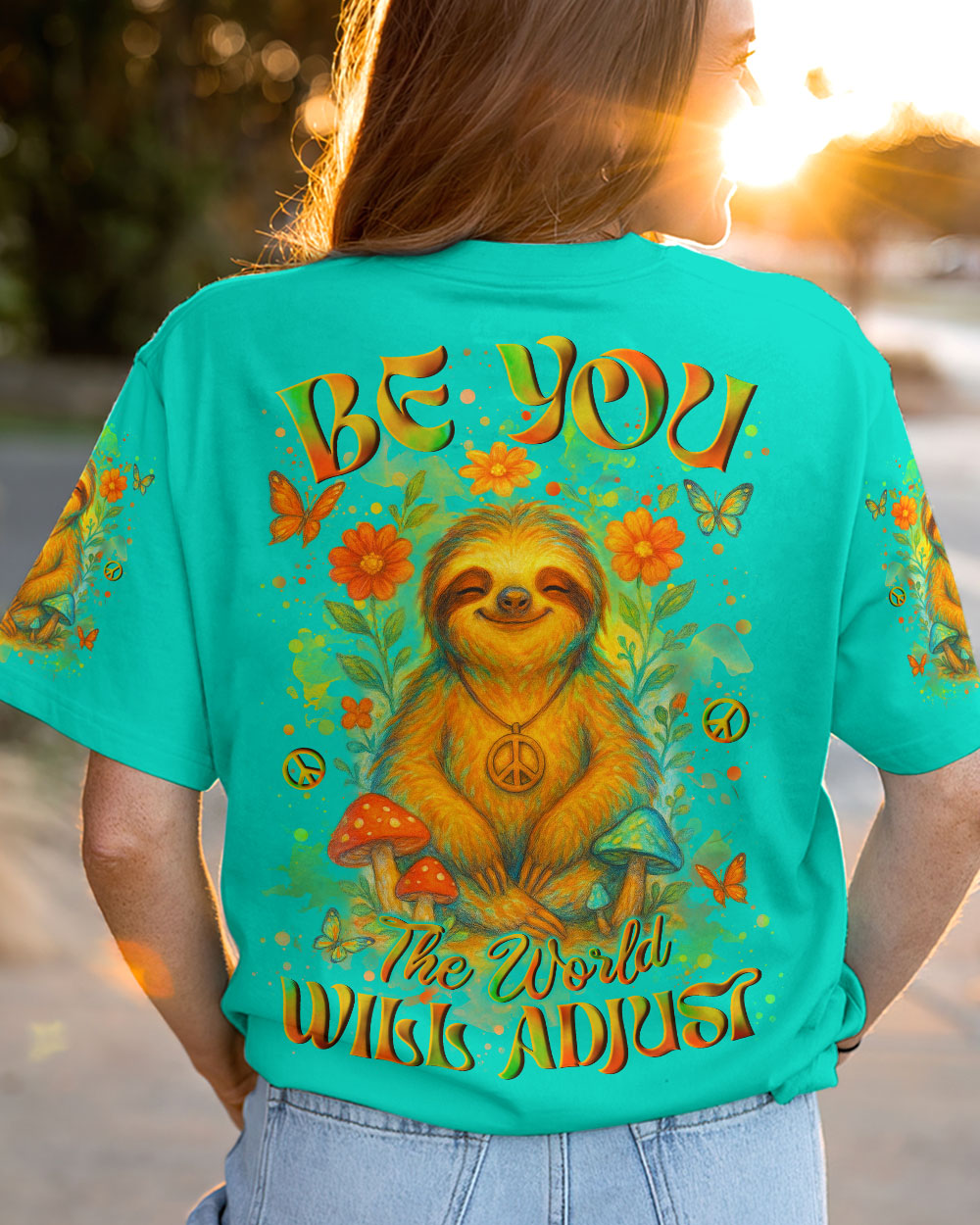 BE YOU THE WORLD WILL ADJUST SLOTH ALL OVER PRINT - YHLN0605252