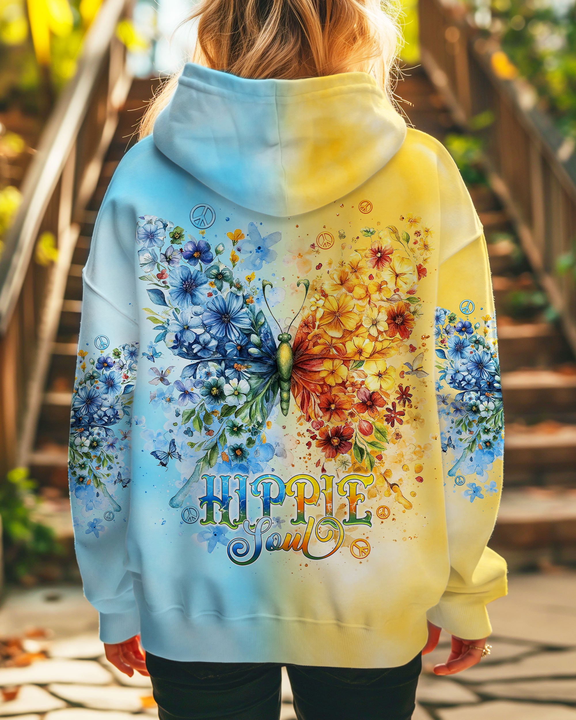 HIPPIE SOUL BUTTERFLY FLOWER ALL OVER PRINT  - TLNT2111244