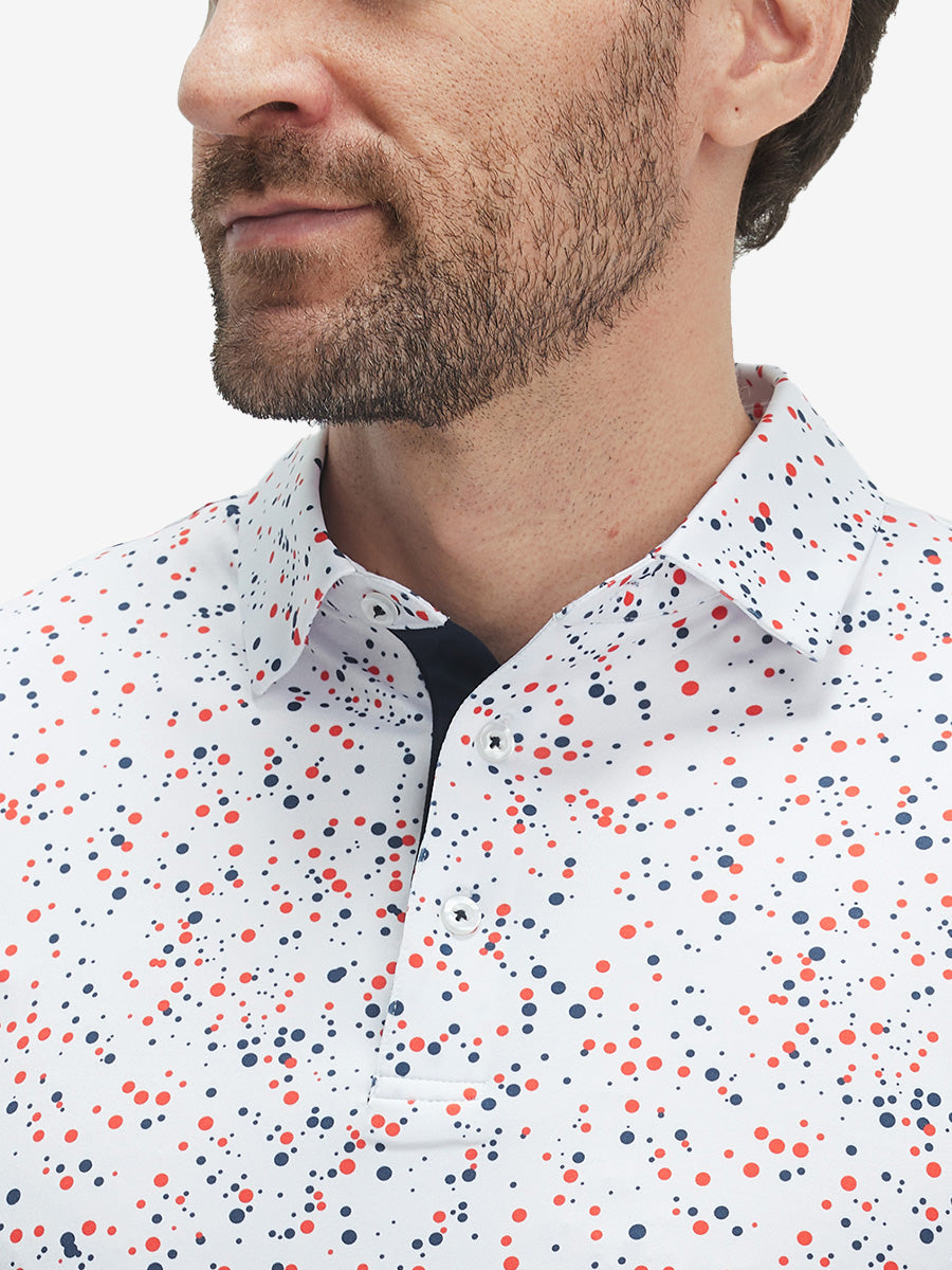 Swing in Style: 4-Way Stretch Performance Printed Golf Polo