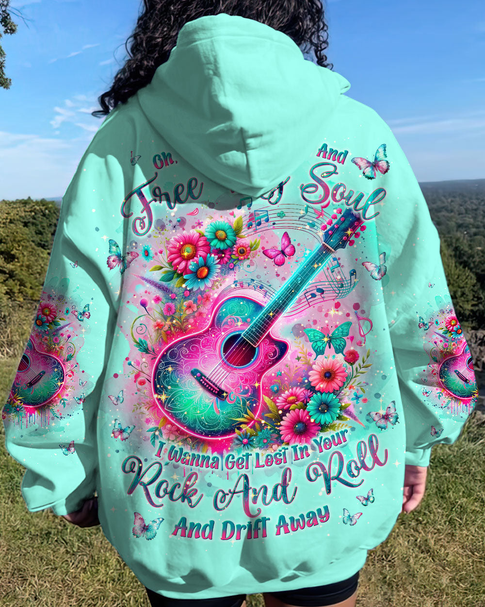 GIVE ME THE BEAT AND FREE MY SOUL GUITAR ALL OVER PRINT - TLNT2601241
