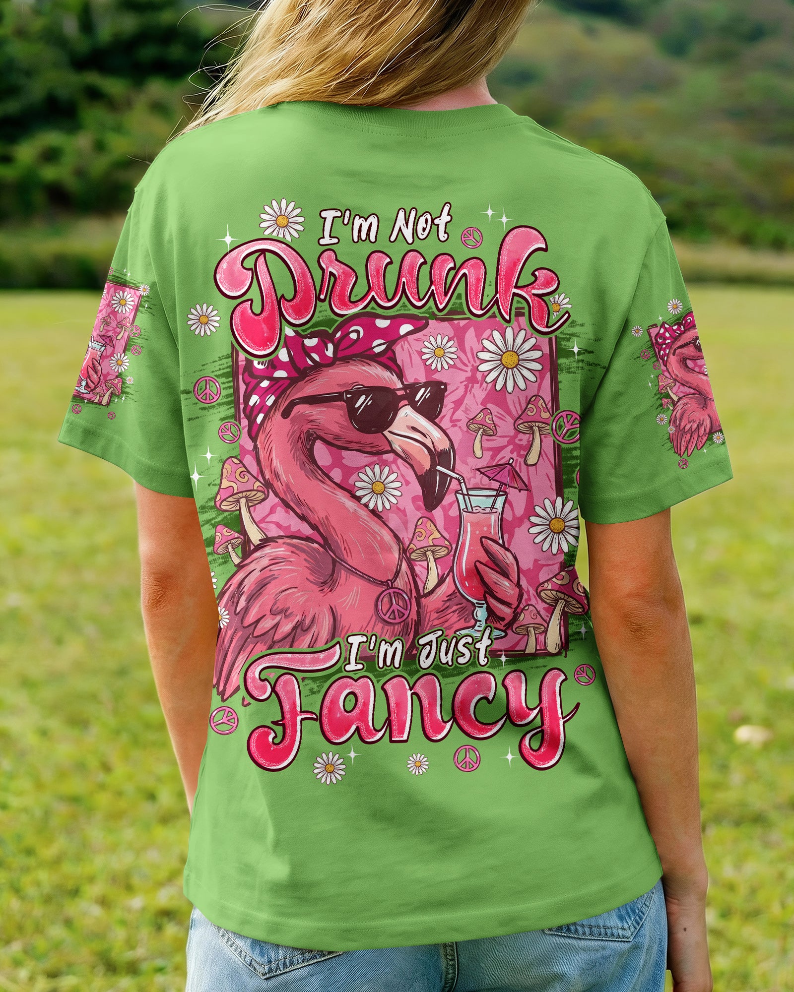 I'M NOT DRUNK I'M JUST FANCY FLAMINGO ALL OVER PRINT - TYPQ1607261