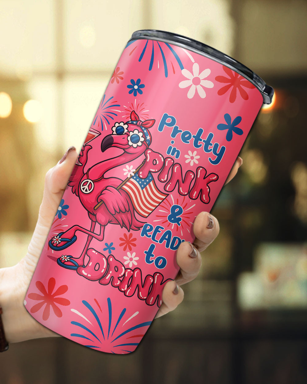 PRETTY IN PINK FLAMINGO TUMBLER - TYQY1305253