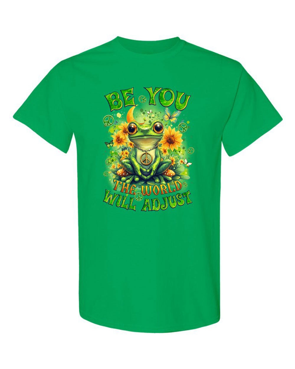 BE YOU THE WORLD WILL ADJUST FROG TIE DYE COTTON SHIRT - TYQY0401254