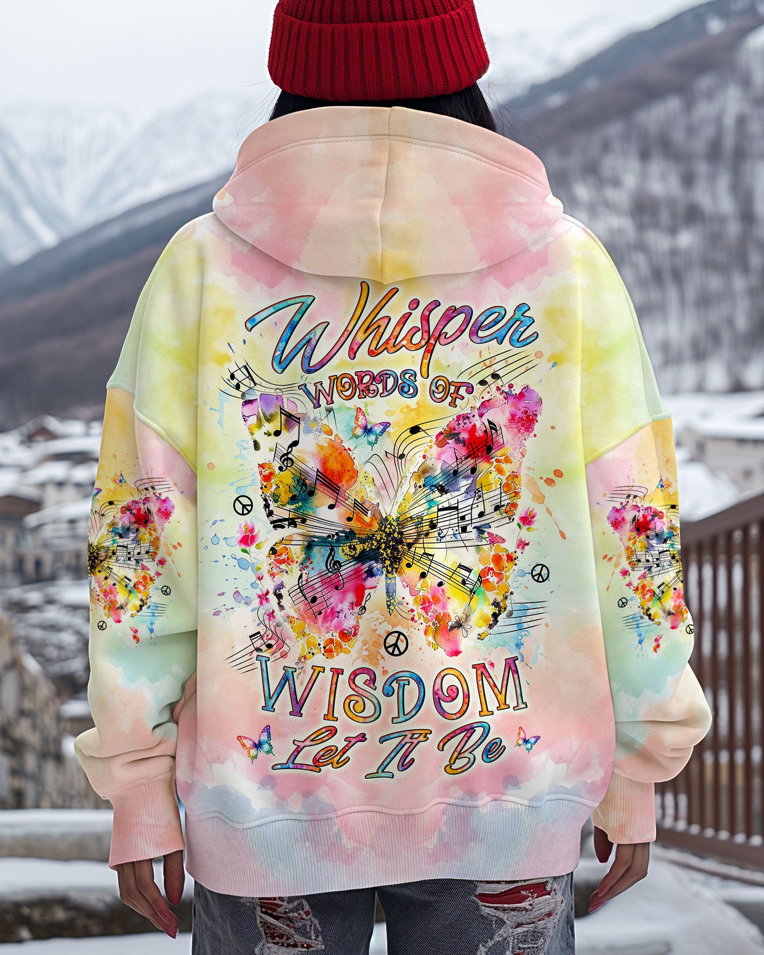WHISPER WORDS OF WISDOM LET IT BE BUTTERFLY ALL OVER PRINT - YHLN0302253