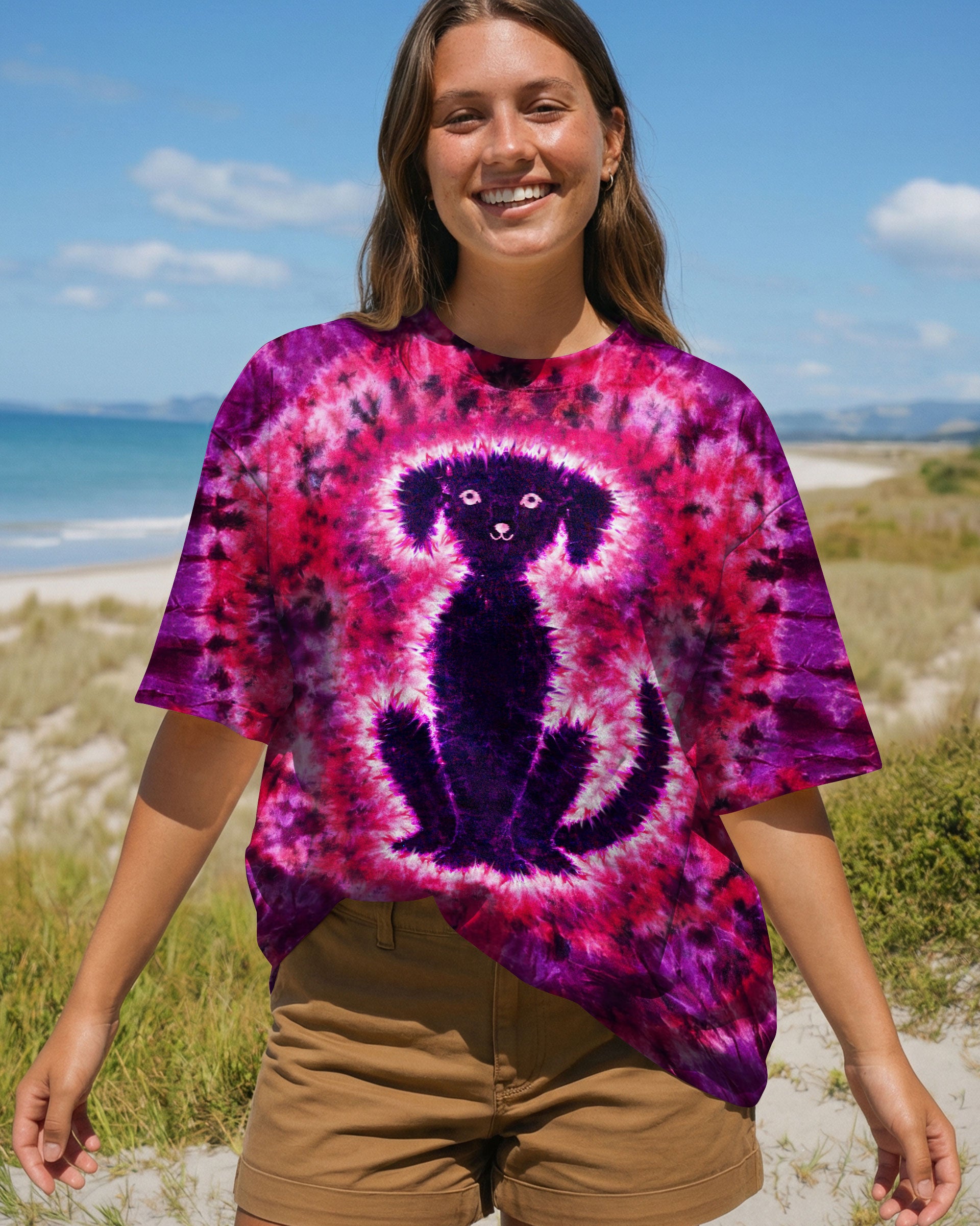 LABRADOR DOG PINK & PURPLE SWIRL ALL OVER PRINT   - TLTW0701261