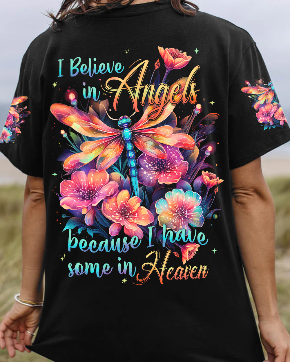 I BELIEVE IN ANGELS DRAGONFLY ALL OVER PRINT - TYTD2602241