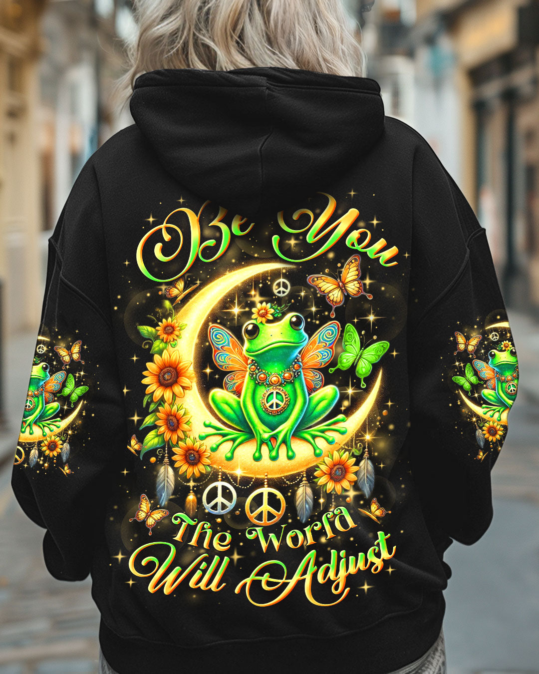 BE YOU THE WORLD WILL ADJUST FROG ALL OVER PRINT - YHLN0702253