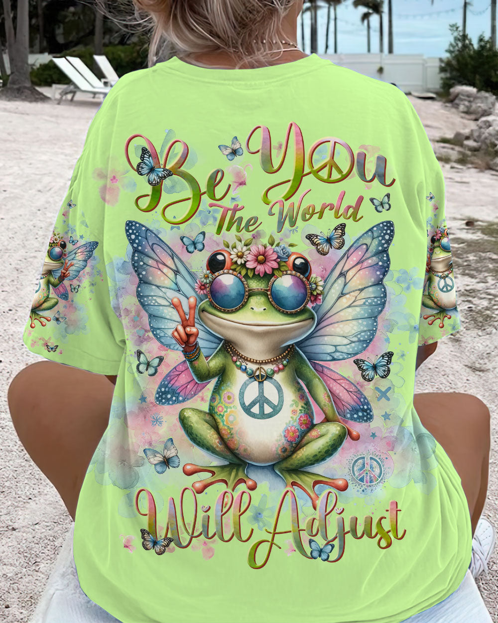 BE YOU THE WORLD WILL ADJUST FROG WINGS ALL OVER PRINT - TLNT0812233