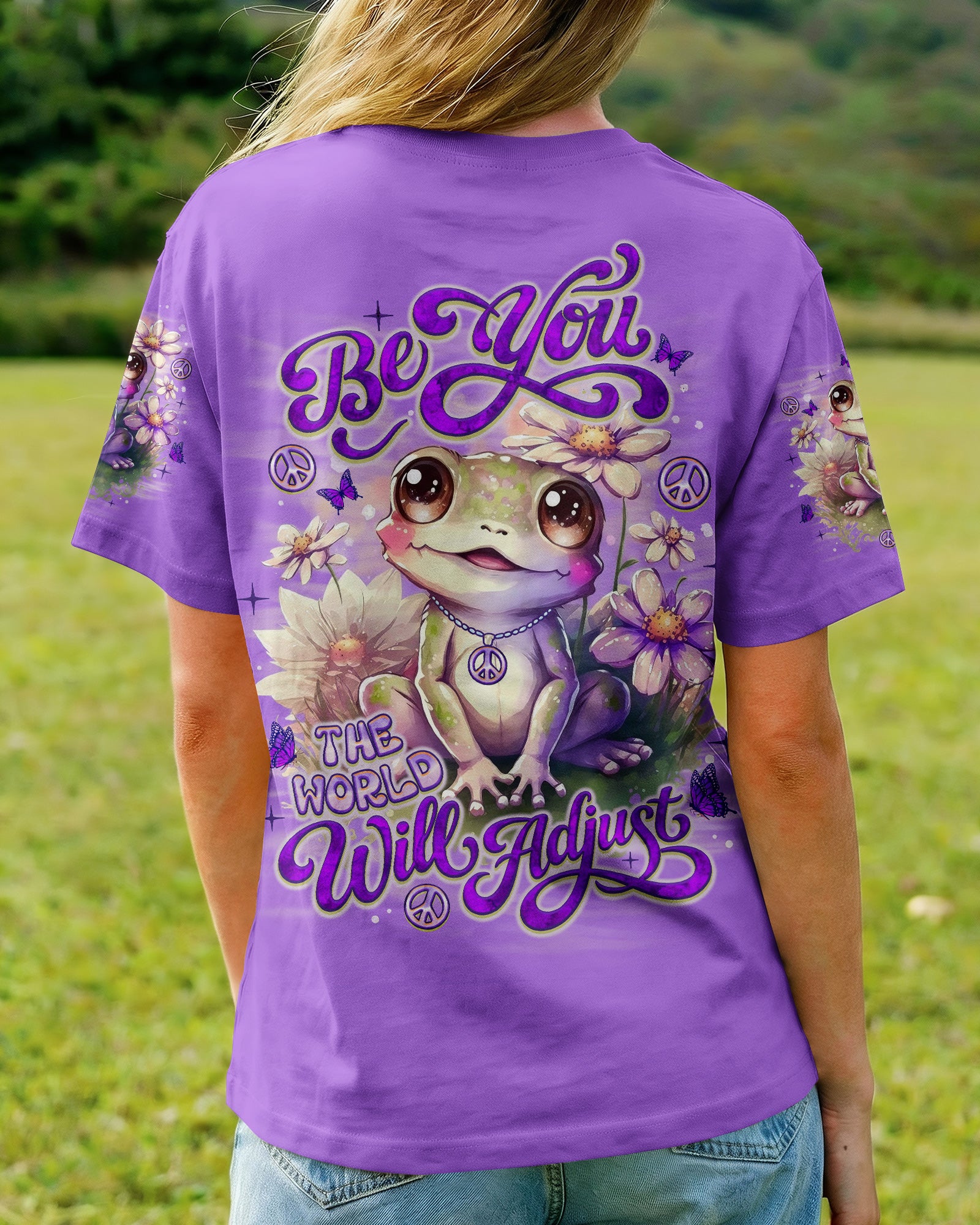 BE YOU THE WORLD WILL ADJUST FROG ALL OVER PRINT - TLNO0302261