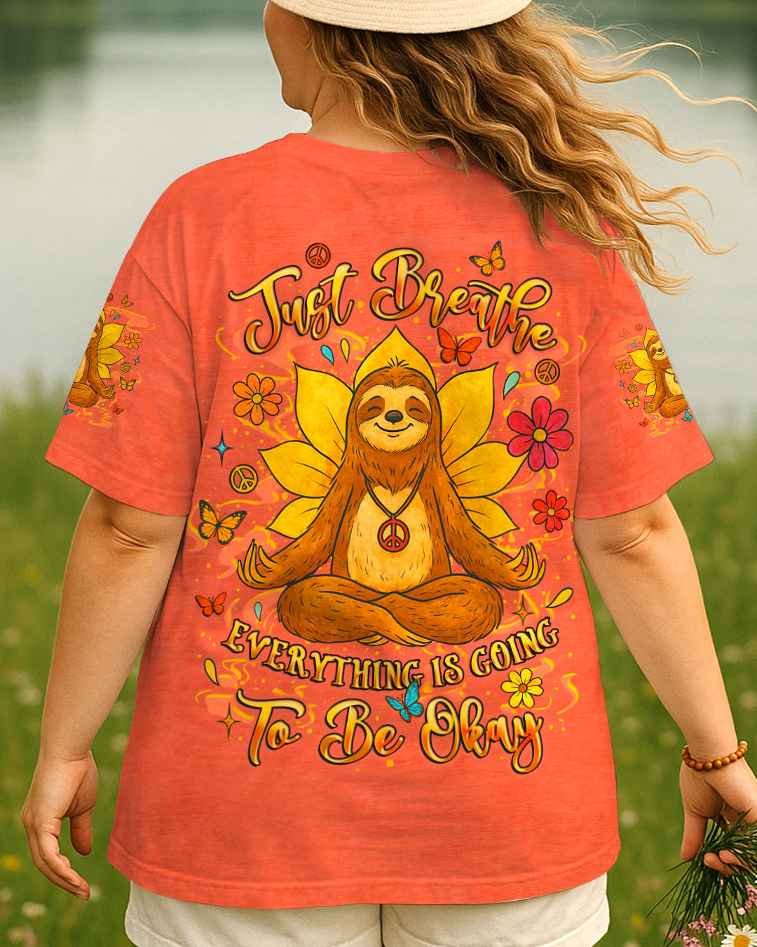 JUST BREATHE SLOTH ALL OVER PRINT - YHLT0807253