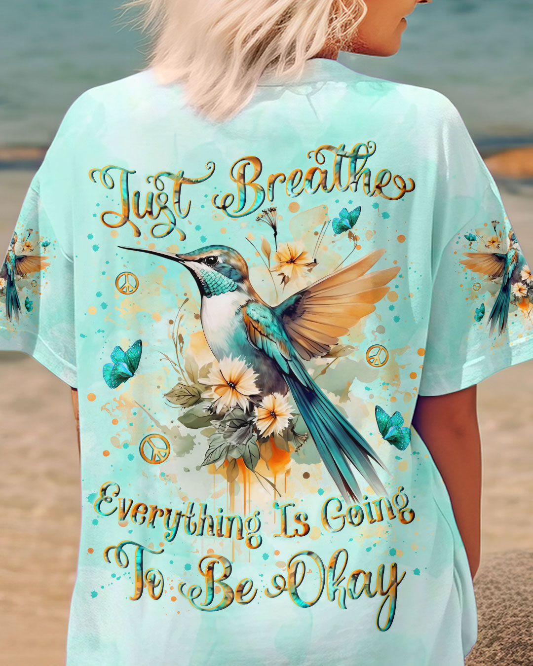 JUST BREATHE BUTTERFLY ALL OVER PRINT - YHLN2307244