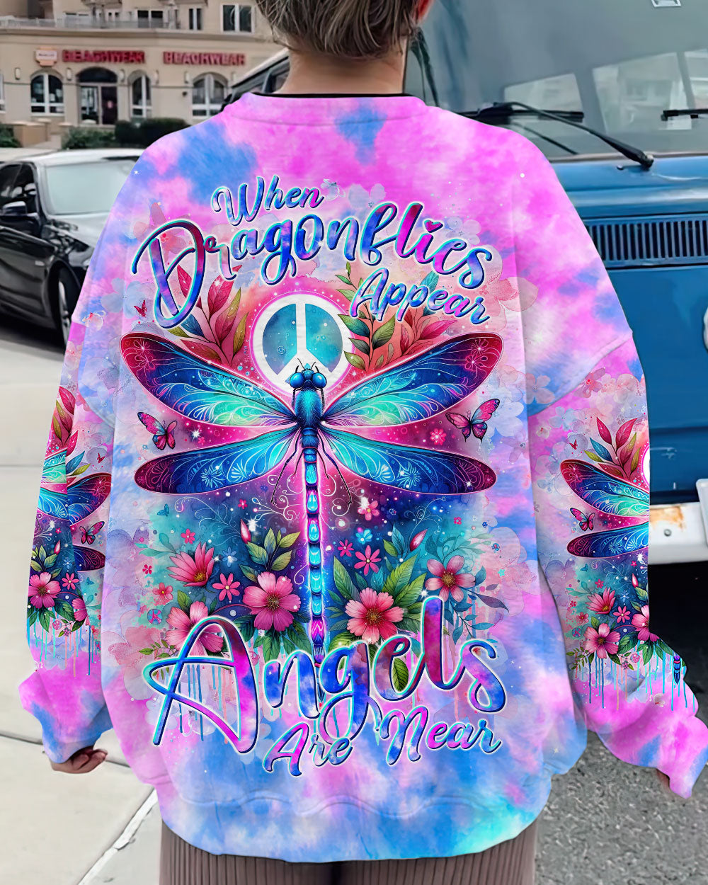 WHEN DRAGONFLIES APPEAR ANGELS ARE NEAR DRAGONFLY ALL OVER PRINT - TLNT0401241