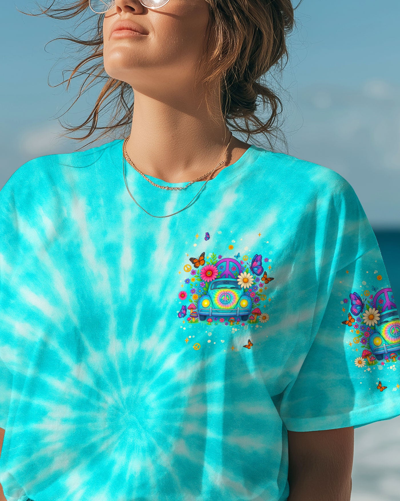 ALWAYS TAKE THE SCENIC ROUTE TIE DYE CAR ALL OVER PRINT  - TLNT1807253