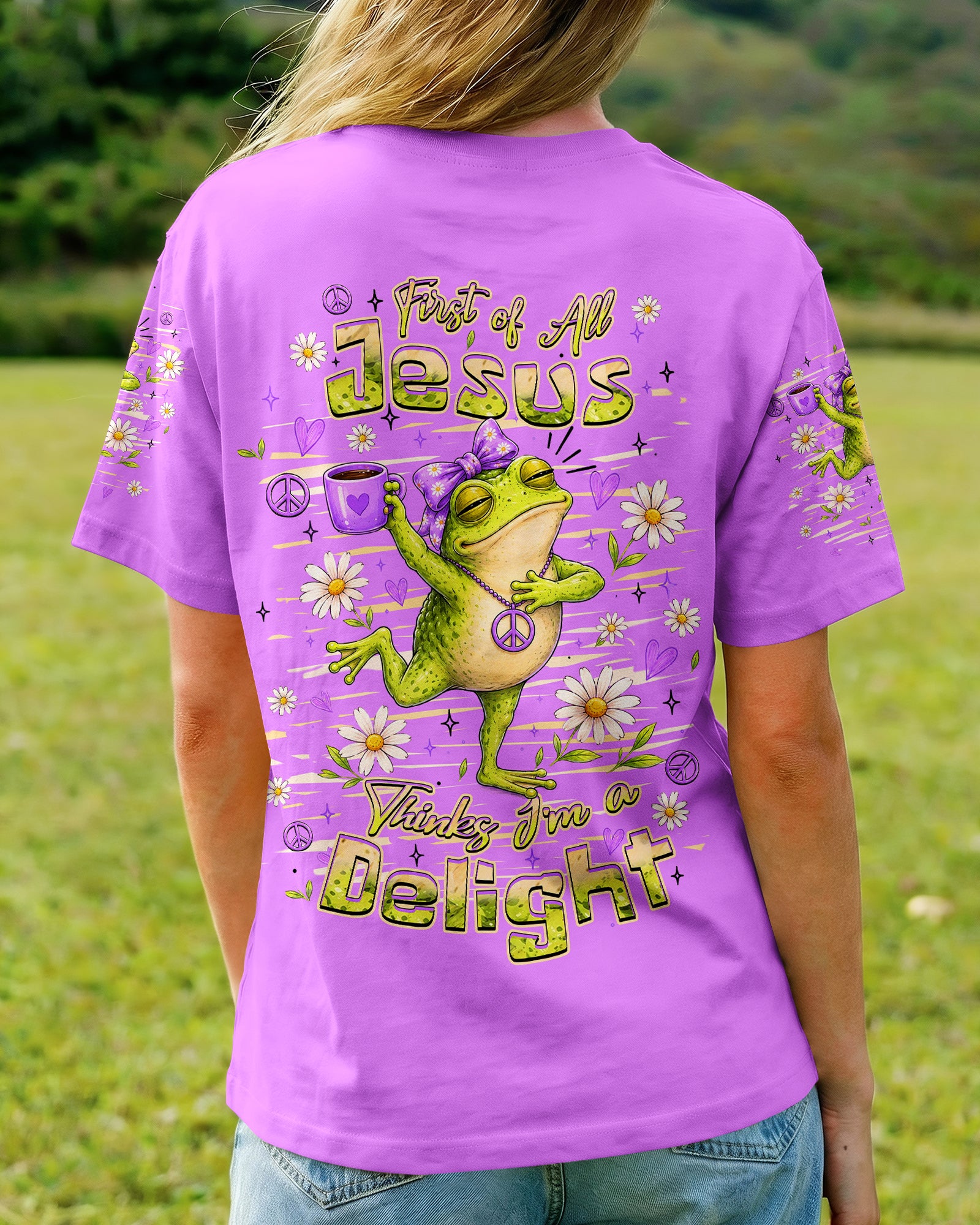 FIRST OF ALL JESUS THINKS FROG ALL OVER PRINT  - TLHN0307262