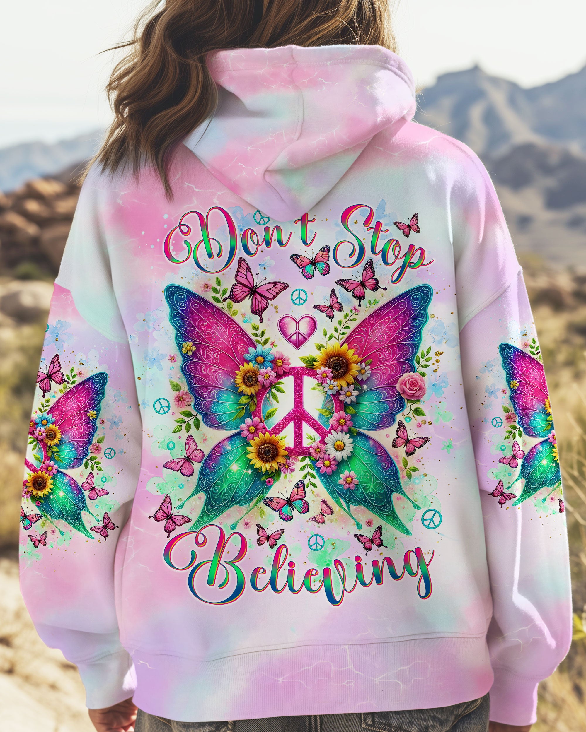 DON'T STOP BELIEVING WINGS BUTTERFLY ALL OVER PRINT - TLNT1511245