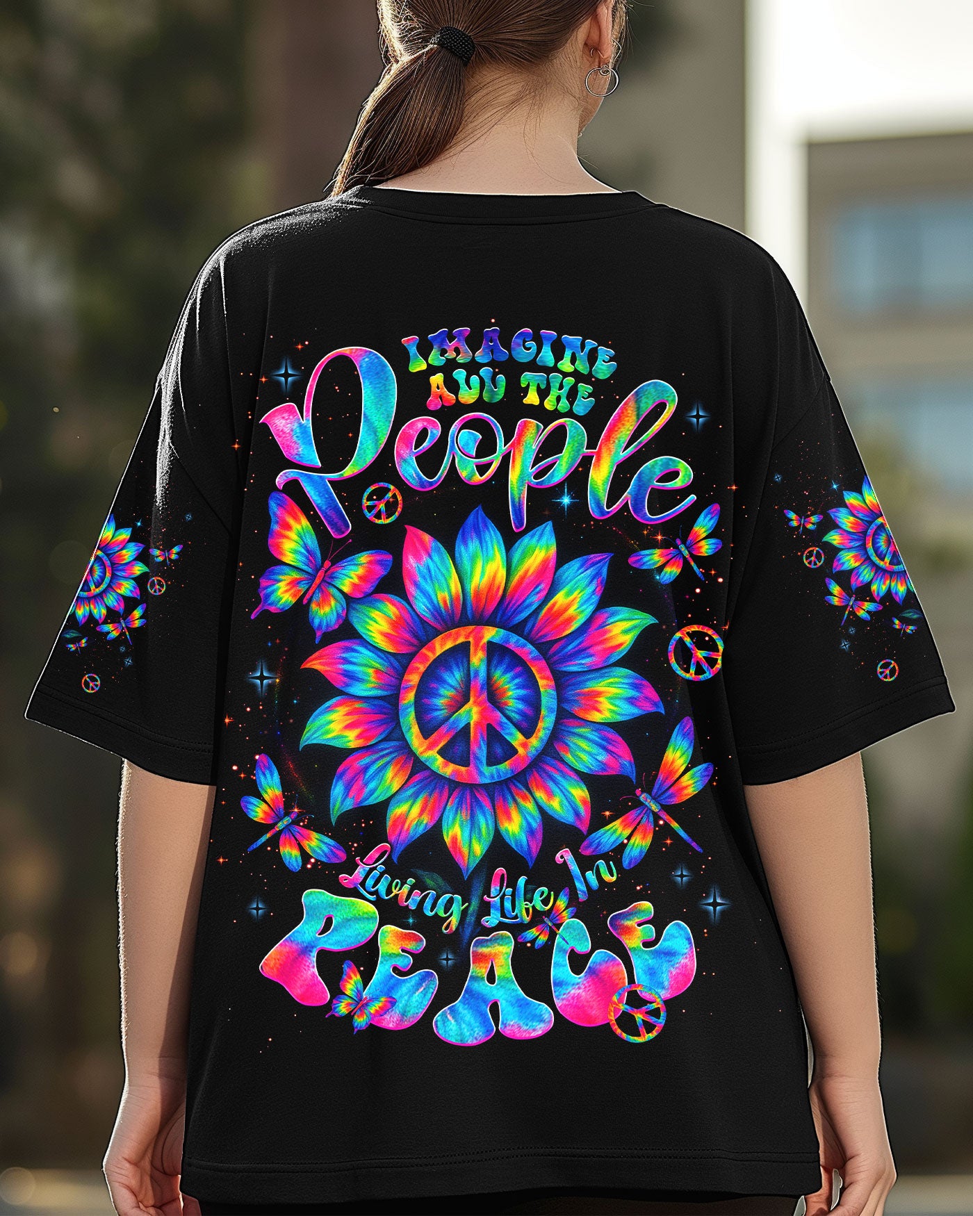 IMAGINE ALL THE PEOPLE LIVING LIFE IN PEACE TIE DYE ALL OVER PRINT  - TLNT2205253
