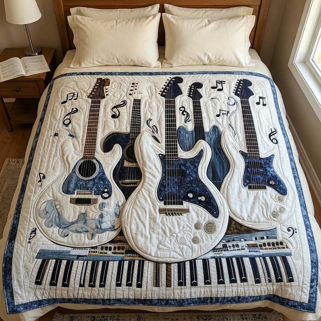 Elegant Guitar Quilted Blanket GFTOQA2281
