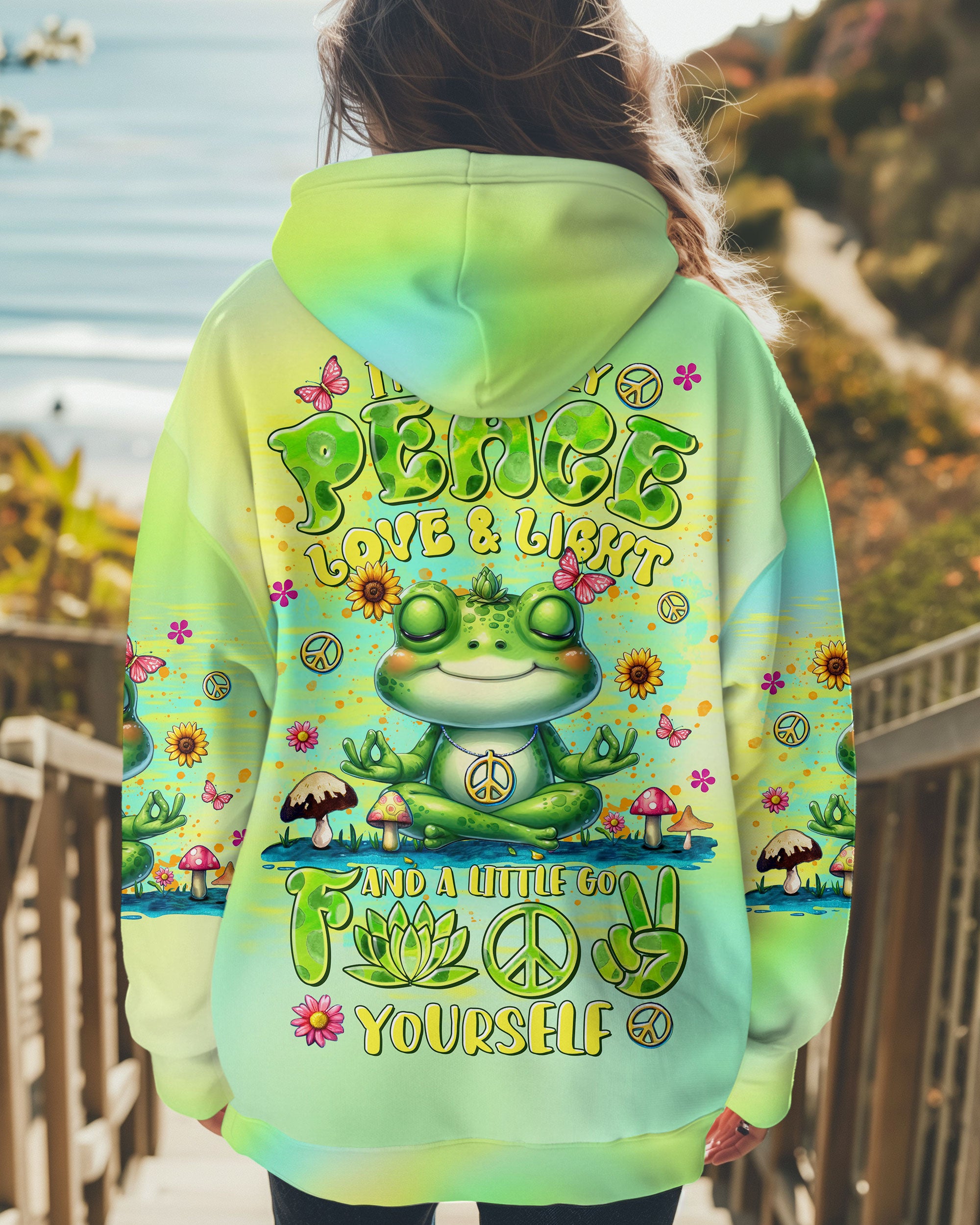 I'M MOSTLY PEACE LOVE AND LIGHT FROG ALL OVER PRINT - TLTR1609244