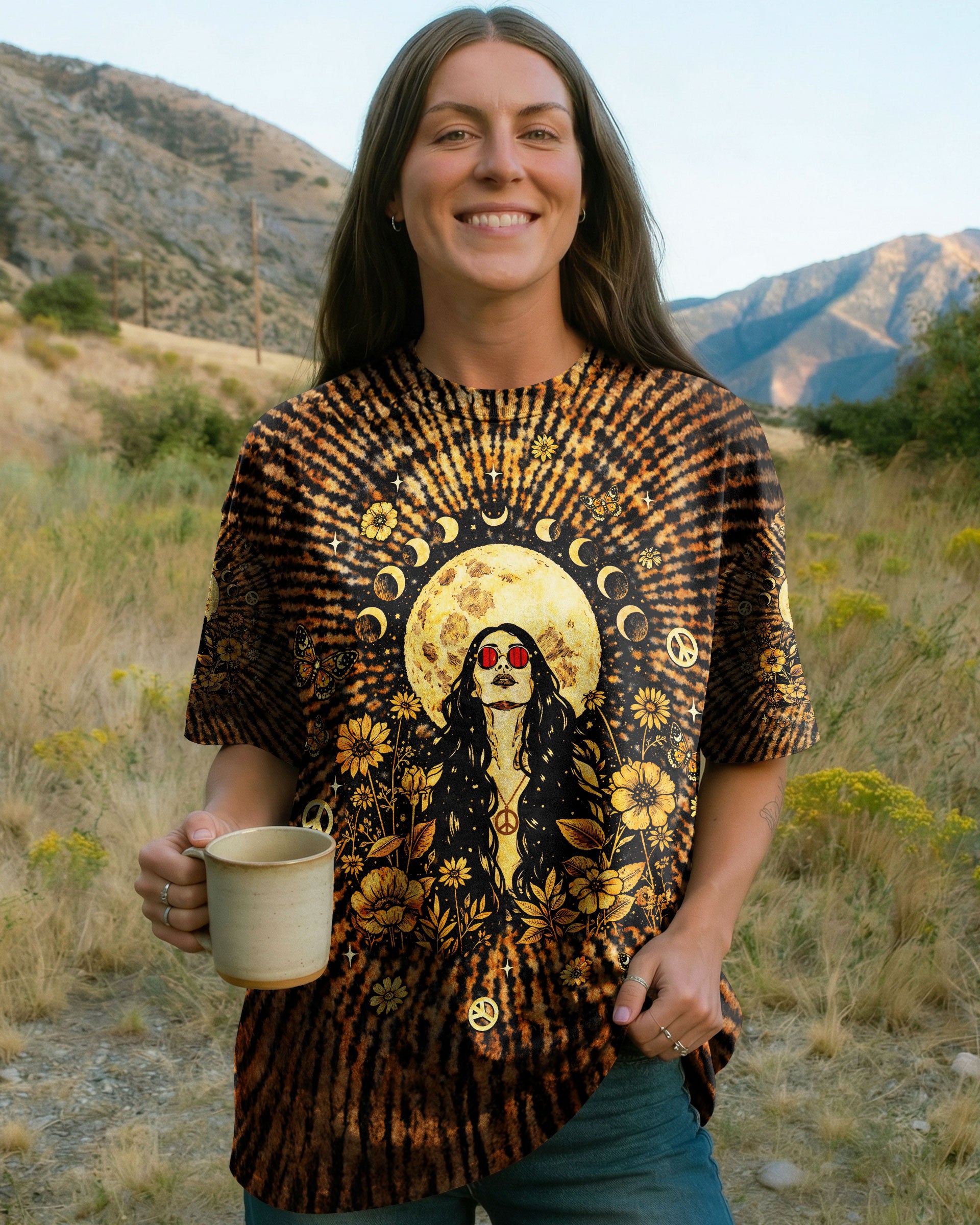 STAY WILD MOON CHILD HIPPIE GIRL SWIRL ALL OVER PRINT - TLNT1102261