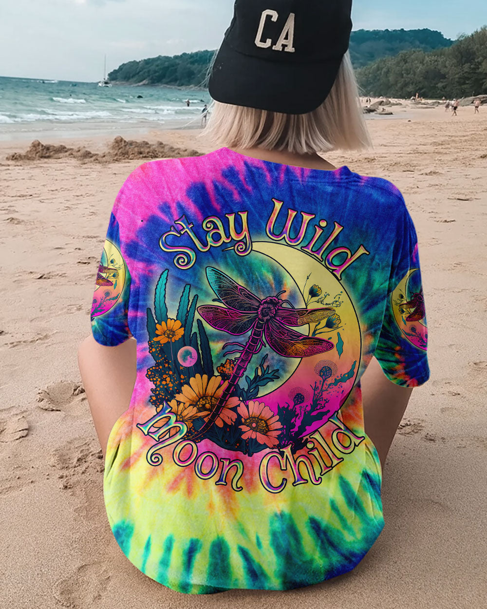 STAY WILD MOON CHILD DRAGONFLY TIE DYE ALL OVER PRINT - TLNO2606232
