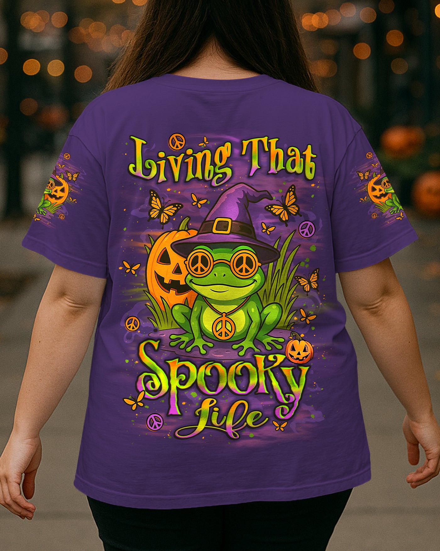 LIVING THAT SPOOKY LIFE HALLOWEEN FROG ALL OVER PRINT - YHLT1807253