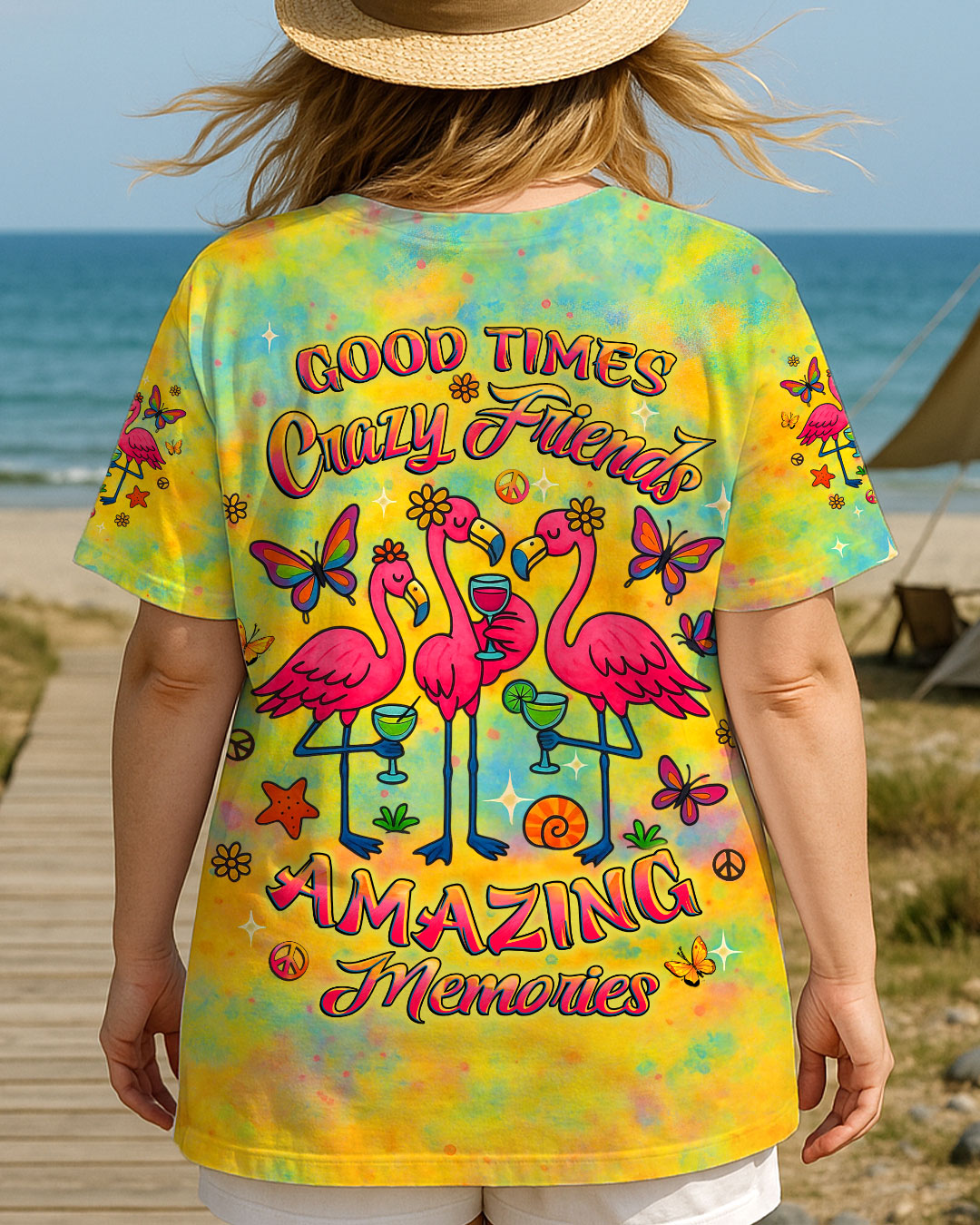GOOD TIMES CRAZY FRIEND FLAMINGO ALL OVER PRINT - YHLT2506251