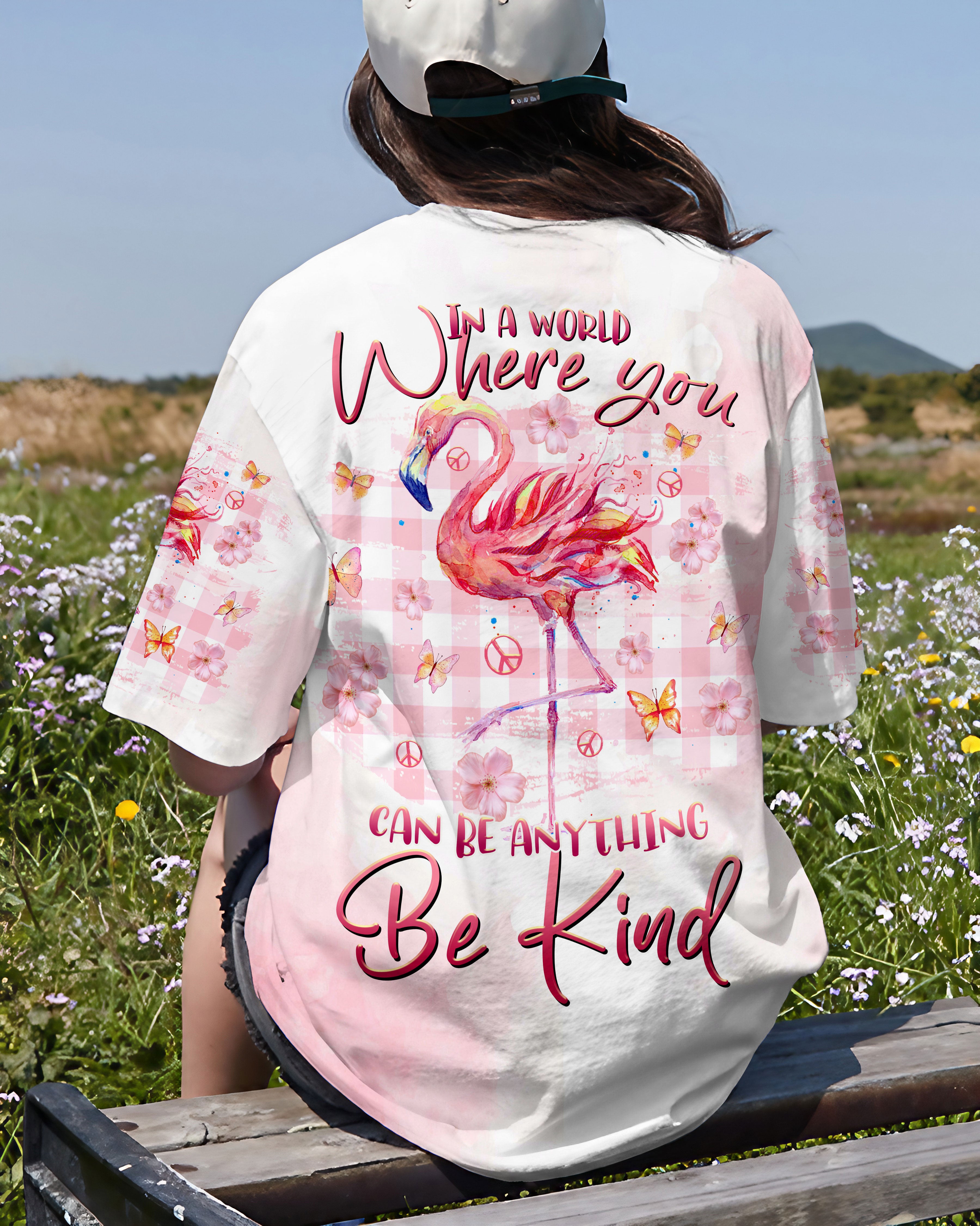 BE KIND FLAMINGO ALL OVER PRINT - TLTR1108232