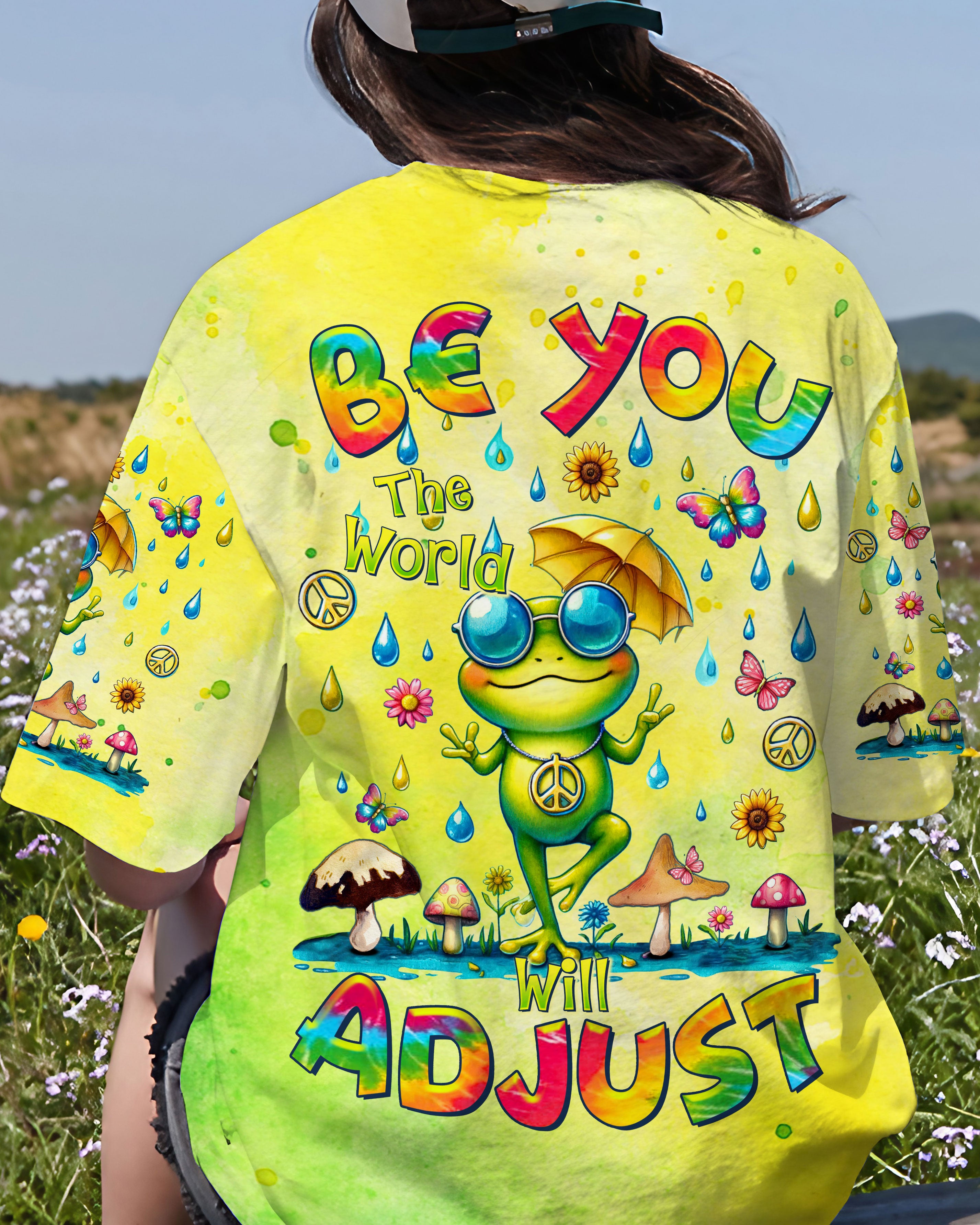 BE YOU THE WORLD WILL ADJUST FROG ALL OVER PRINT - TLTR1007244