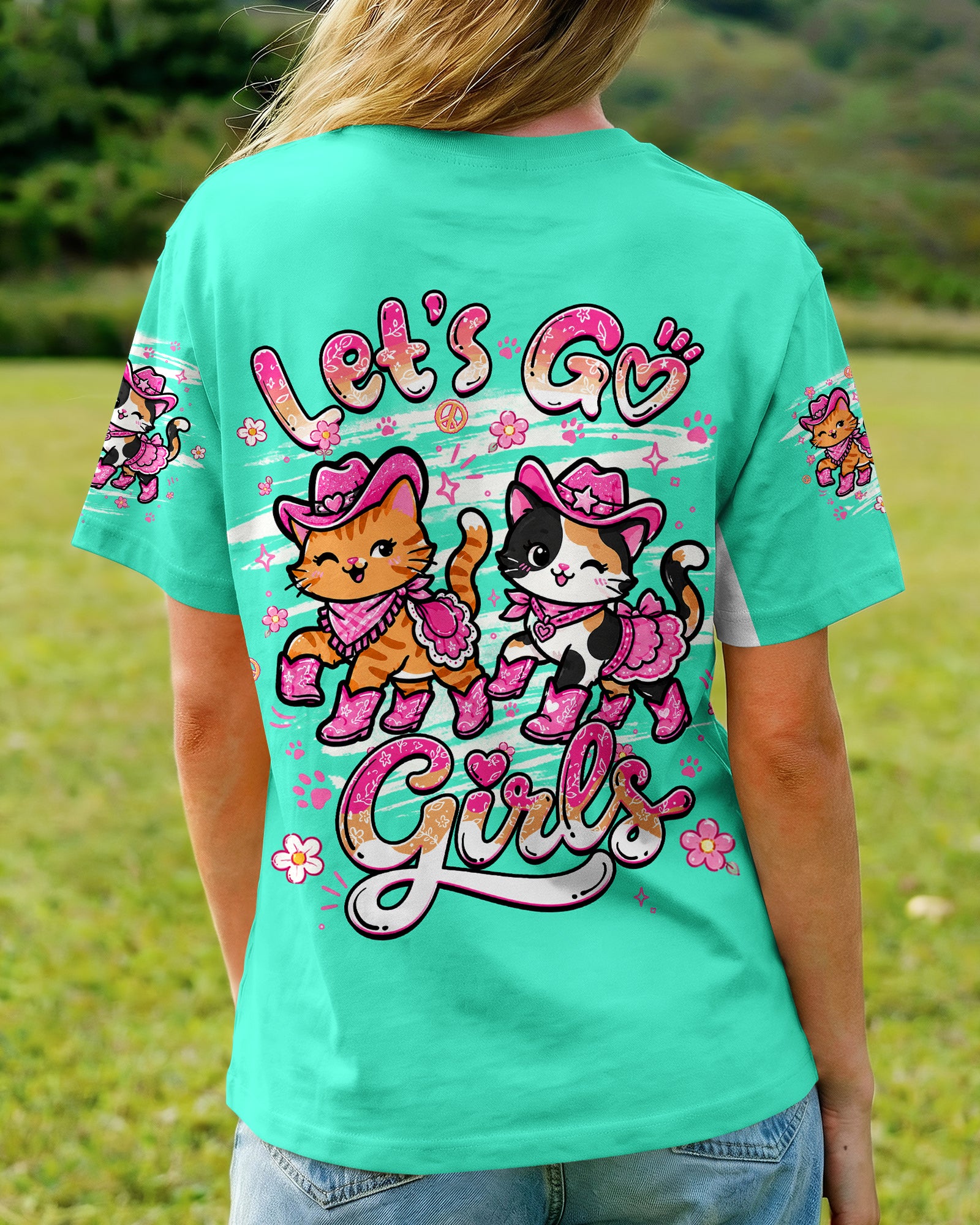 LET'S GO GIRLS CAT ALL OVER PRINT - TLHG0907264