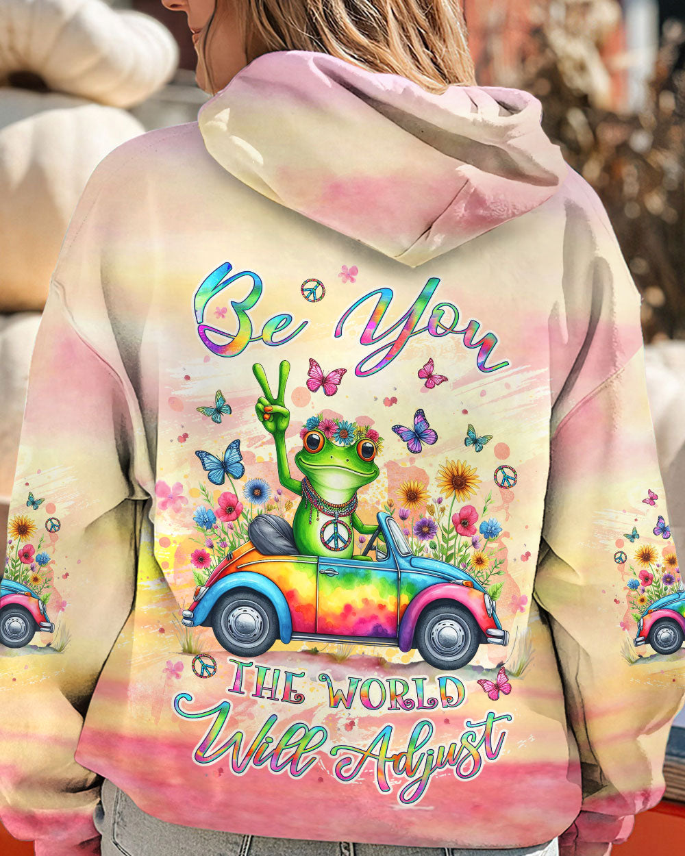 BE YOU THE WORLD WILL ADJUST FROG ALL OVER PRINT - YHLT2702242