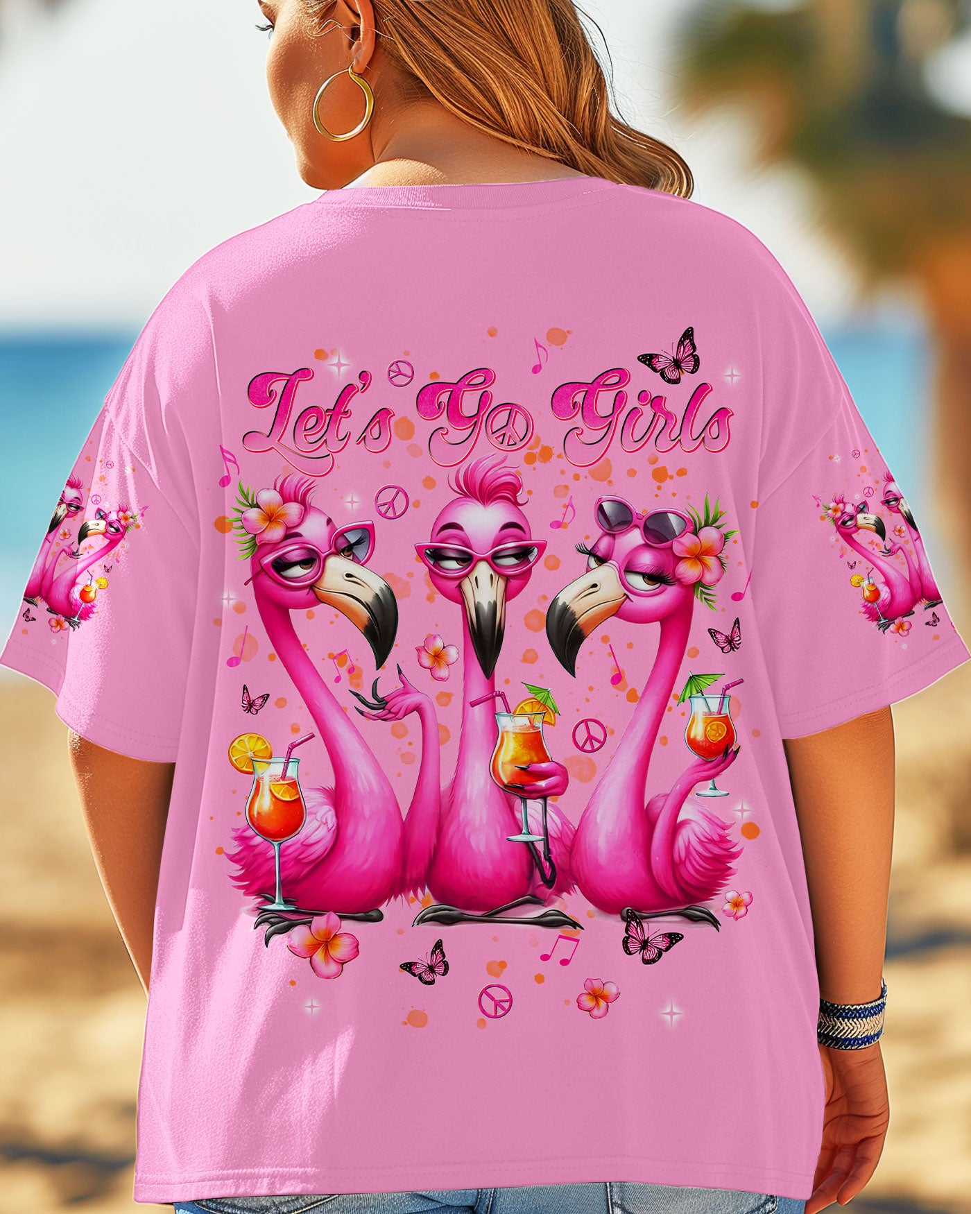 LET'S GO GIRLS FLAMINGO ALL OVER PRINT - TLNT1604253
