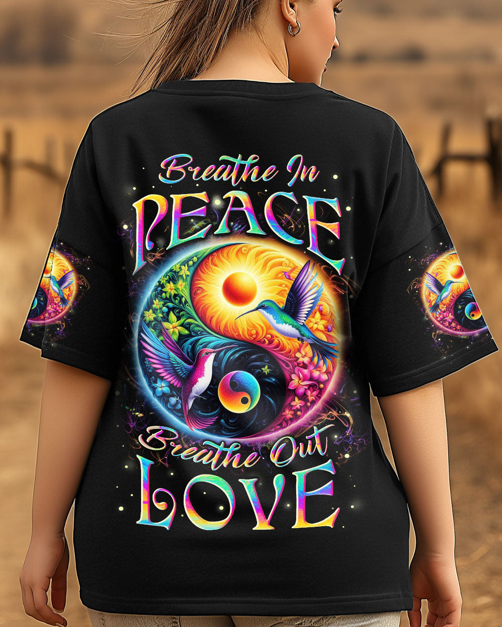 BREATHE IN PEACE YINYANG HUMMINGBIRDS ALL OVER PRINT - YHLN1903252