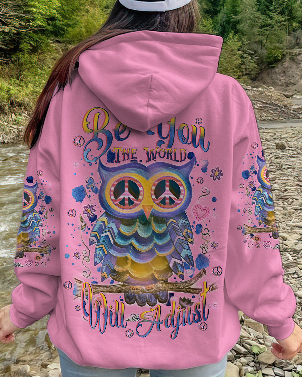 BE YOU THE WORLD WILL ADJUST OWL ALL OVER PRINT - TLNT2208233