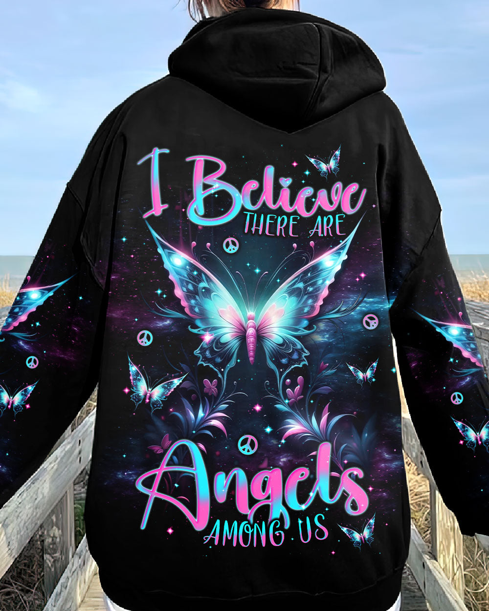 I BELIEVE THERE ARE ANGELS AMONG US BUTTERFLY ALL OVER PRINT - TLNT1801243