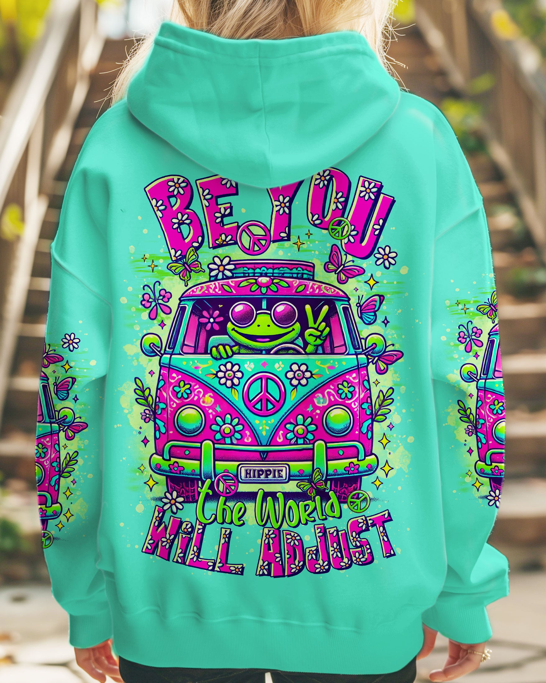 BE YOU THE WORLD WILL ADJUST FROG BUS ALL OVER PRINT  - TLTR1911244